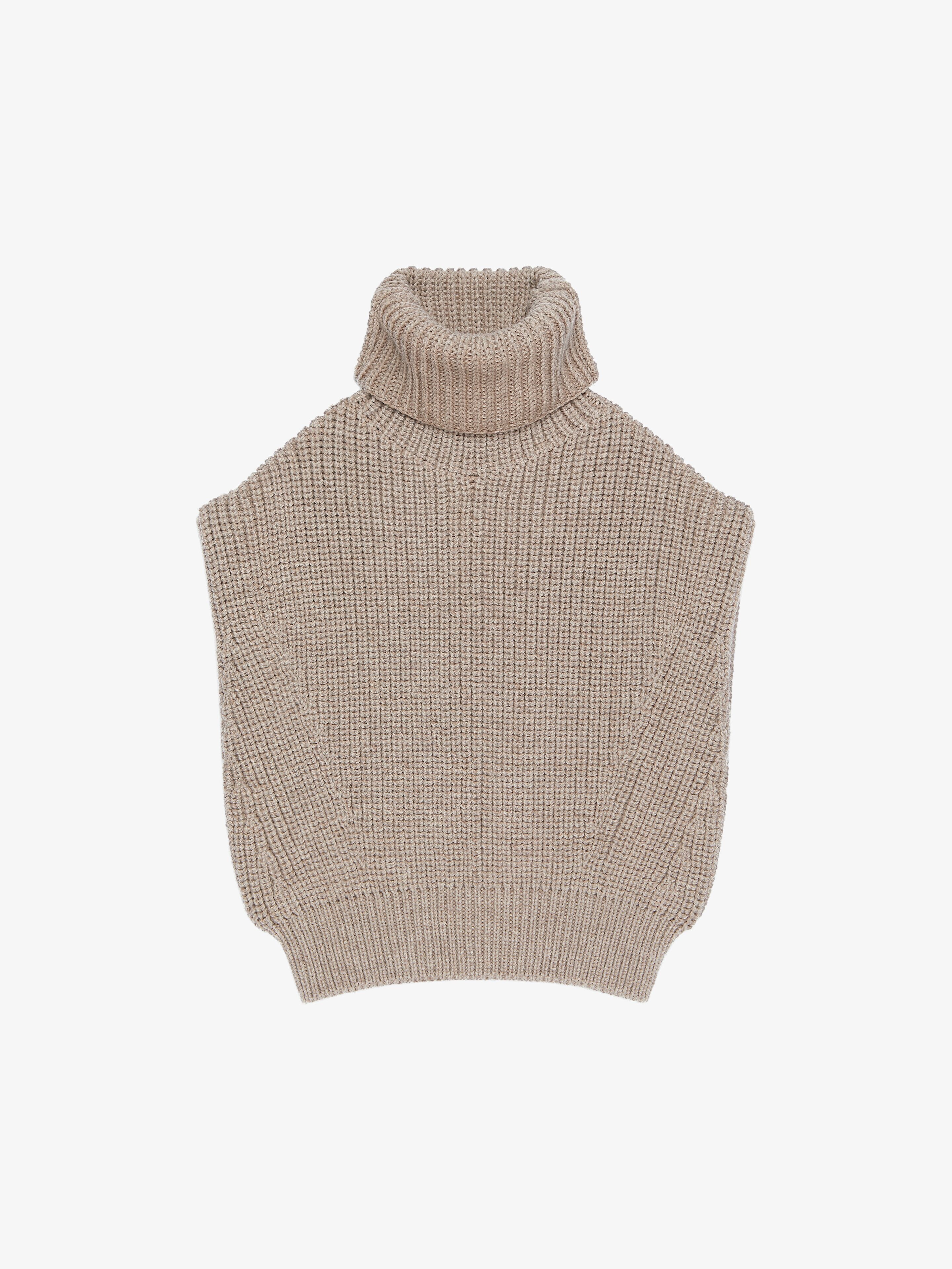 SLEEVELESS TURTLENECK SWEATER IN WOOL - 1