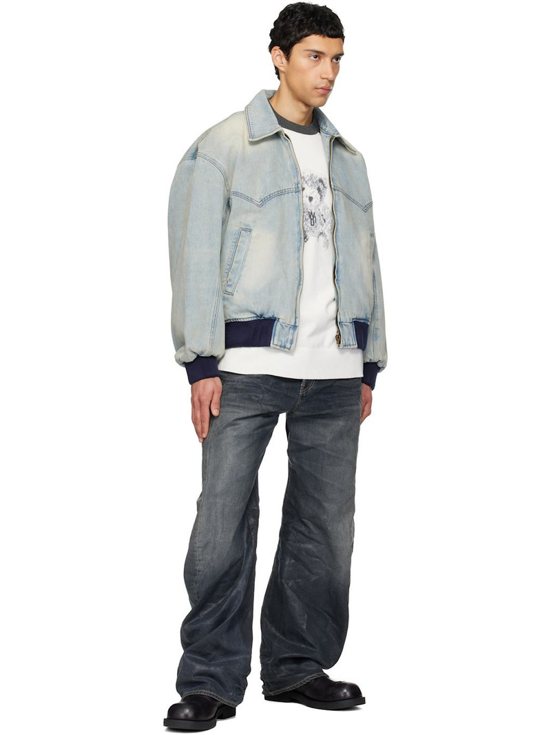 We11done Blue Western Harrington Denim Jacket outlook