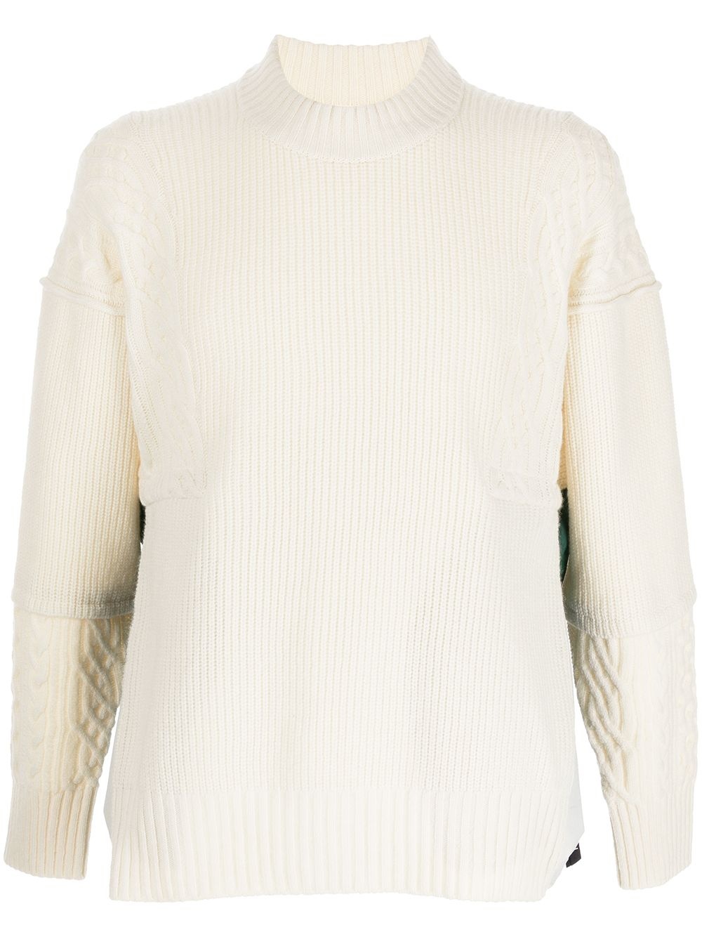 knitted-panel jumper - 1