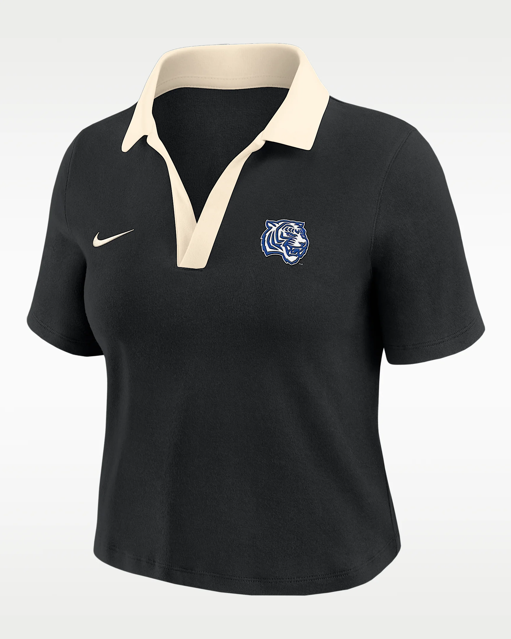 Nike College (Tennesse State University) Women's Short-Sleeve Polo Crop Top - 1
