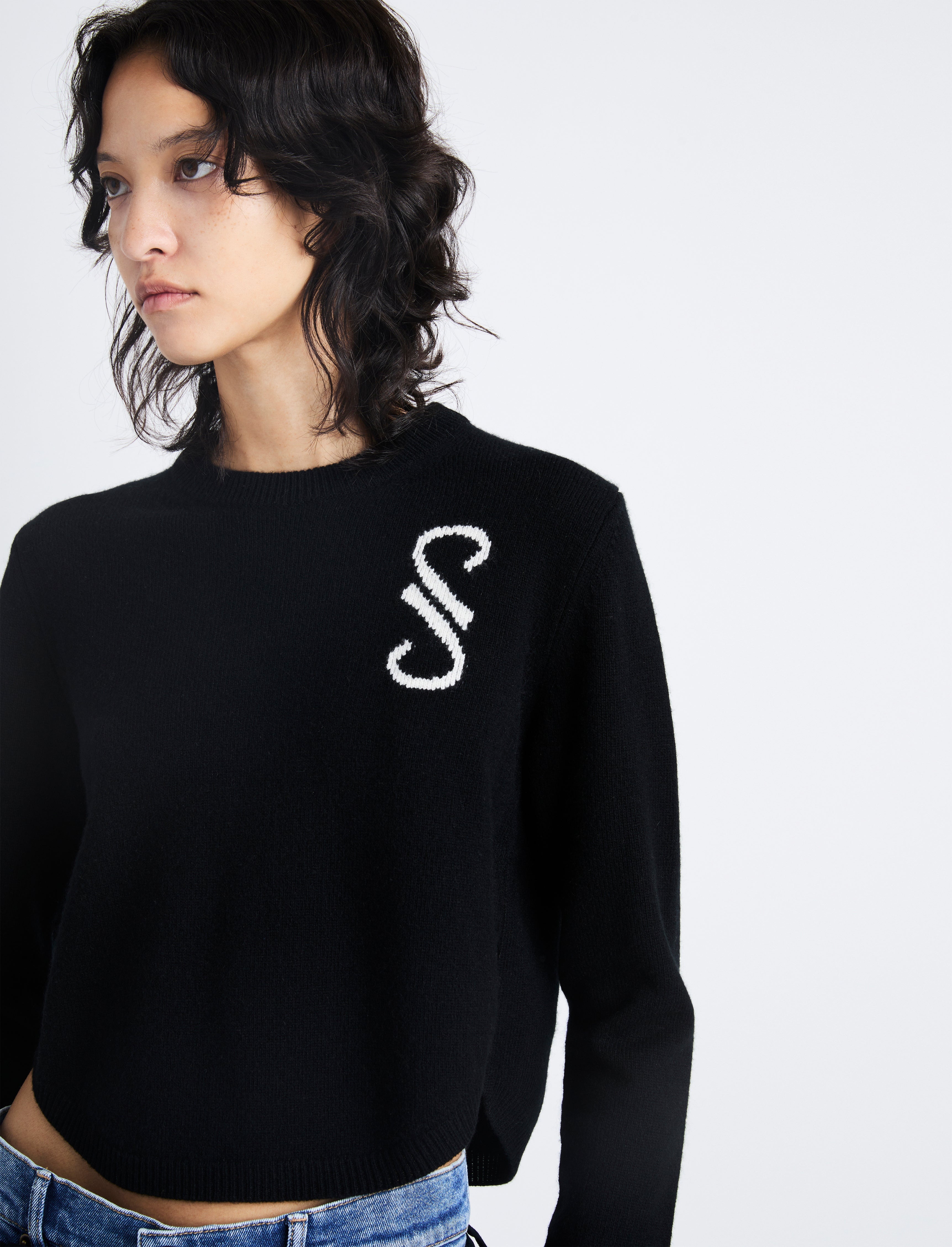 Stella Monogram Sweater in Cashmere Jacquard - 5