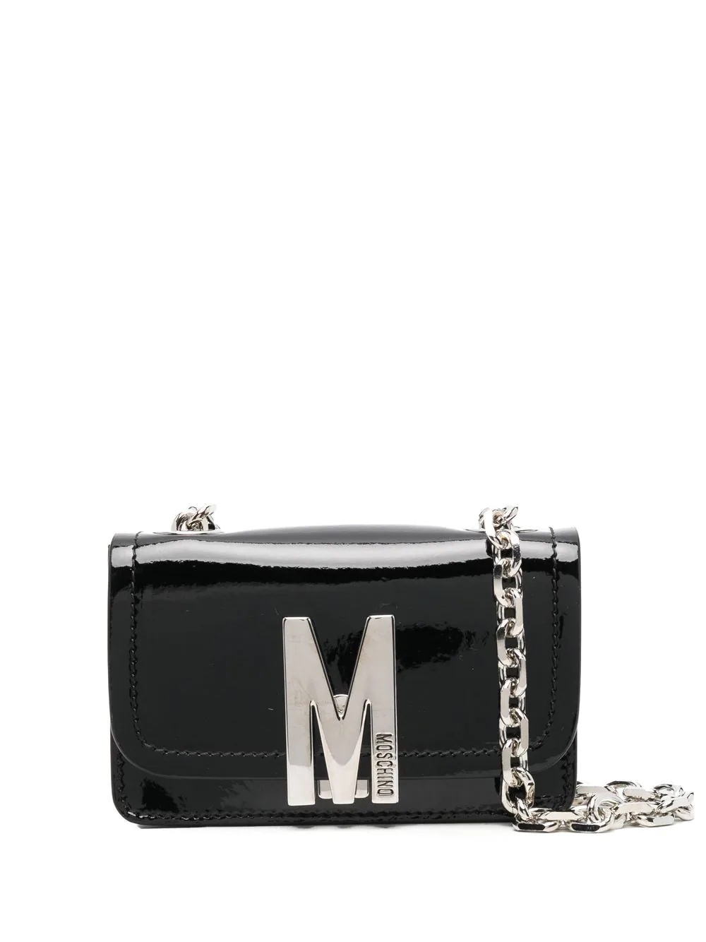 patent-leather logo-letter bag - 1