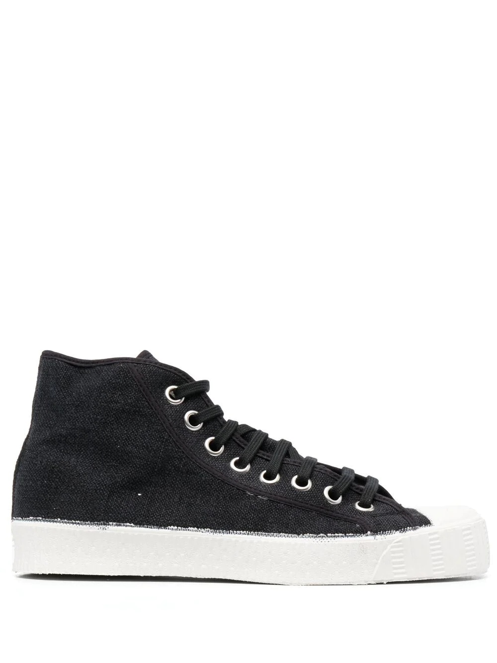 distressed-finish high top sneakers - 1