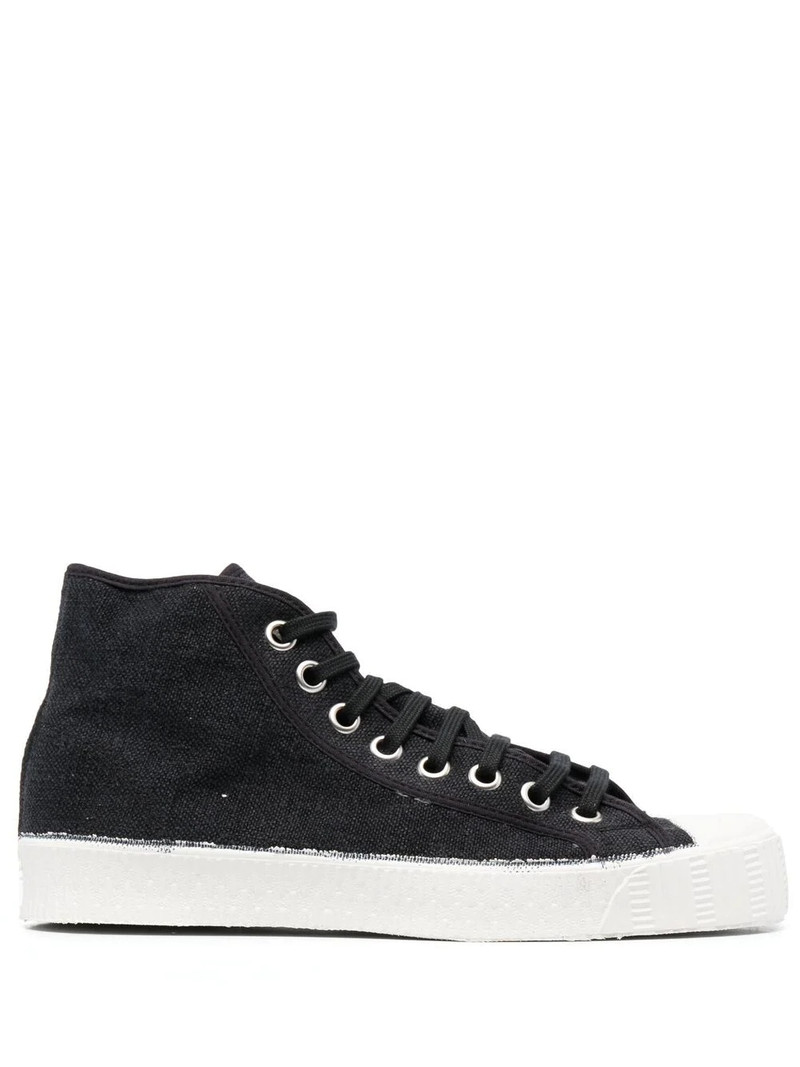 distressed-finish high top sneakers 1