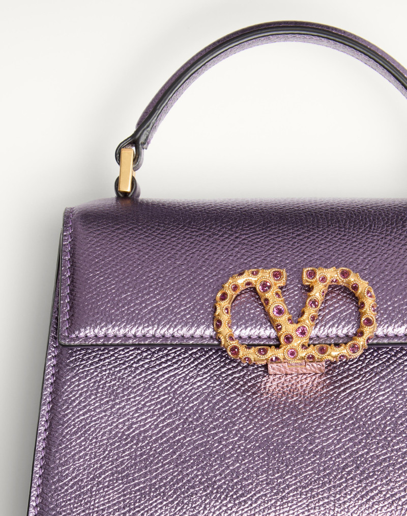 Valentino VALENTINO GARAVANI VSLING MINI HANDBAG IN LAMINATED GRAINY CALFSKIN WITH JEWEL LOGO outlook