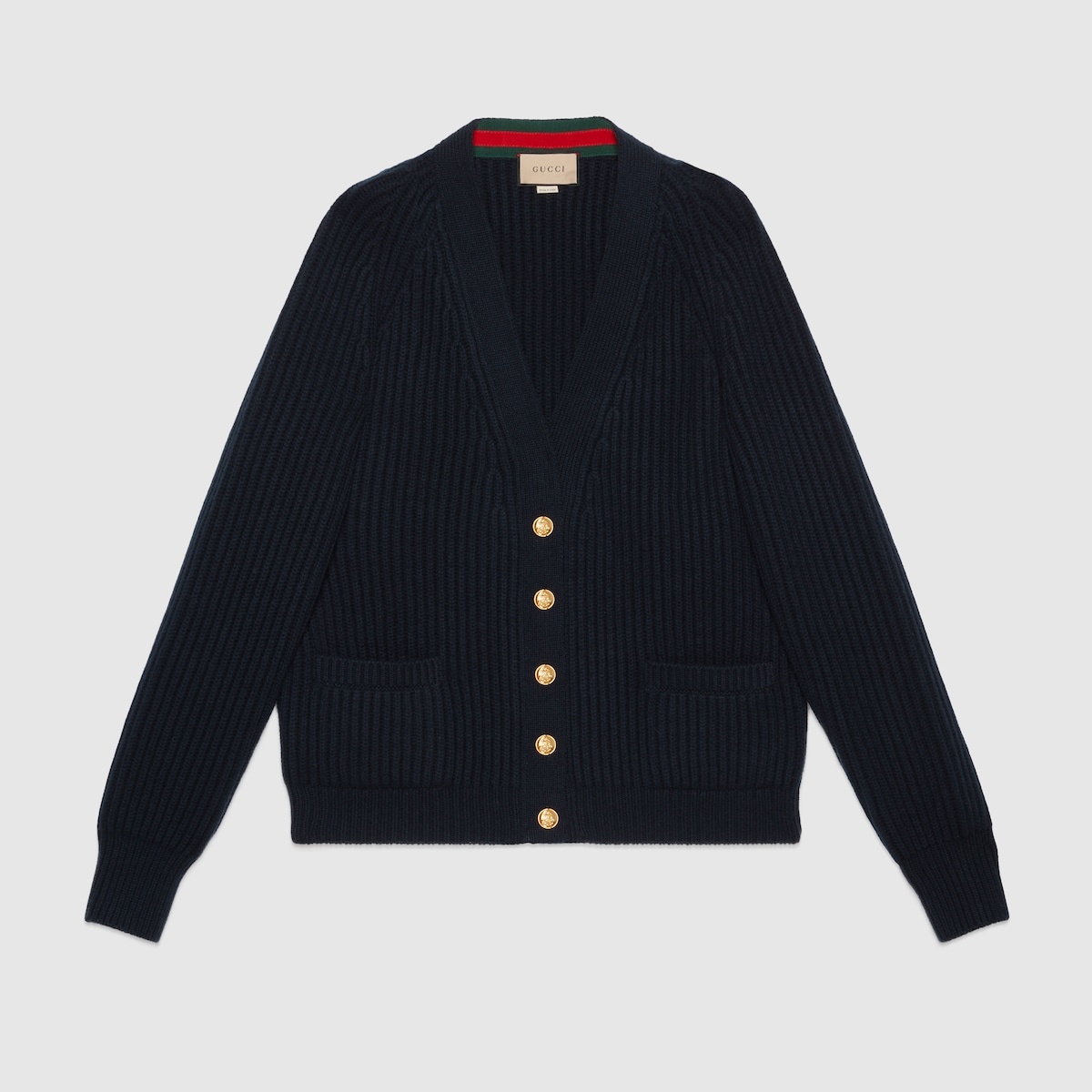 Rib stitch wool cardigan - 1