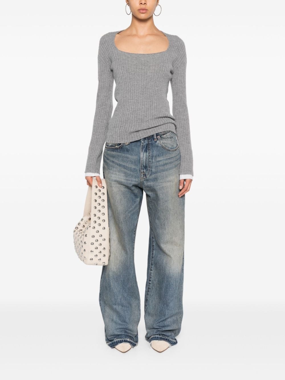 ribbed-knit top - 2