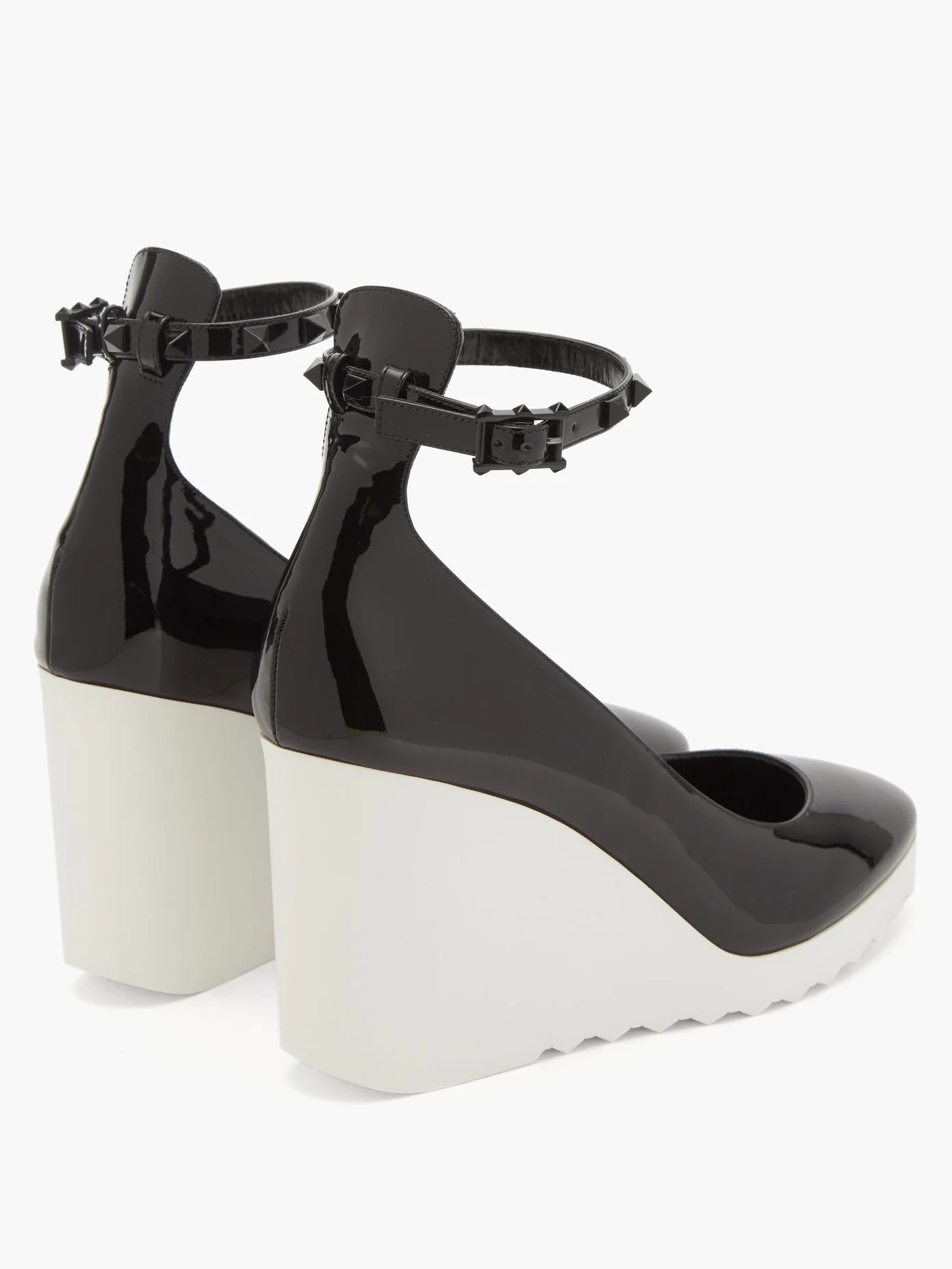 White Wave wedge-heel patent-leather pumps - 4