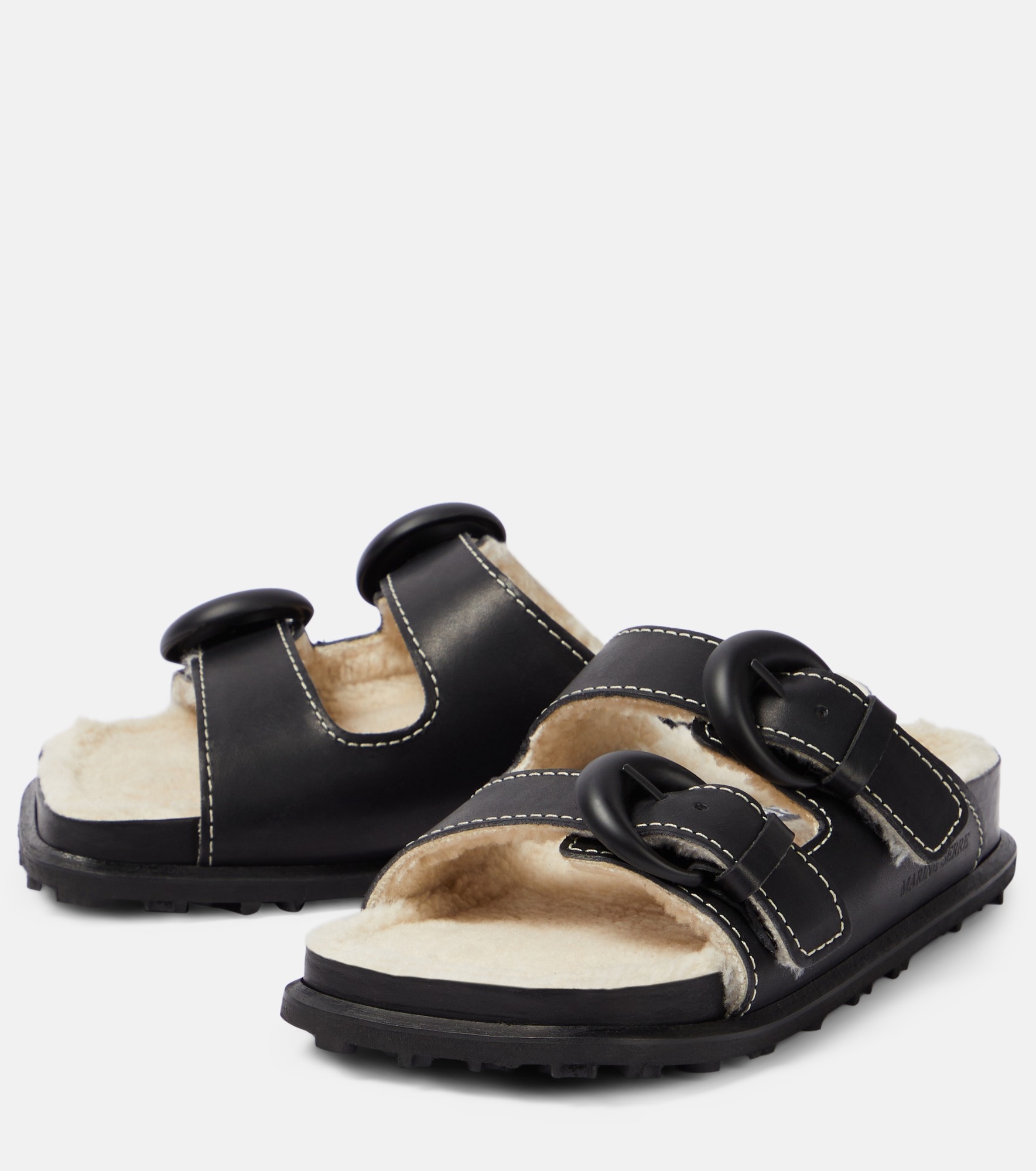 Leather slides - 5