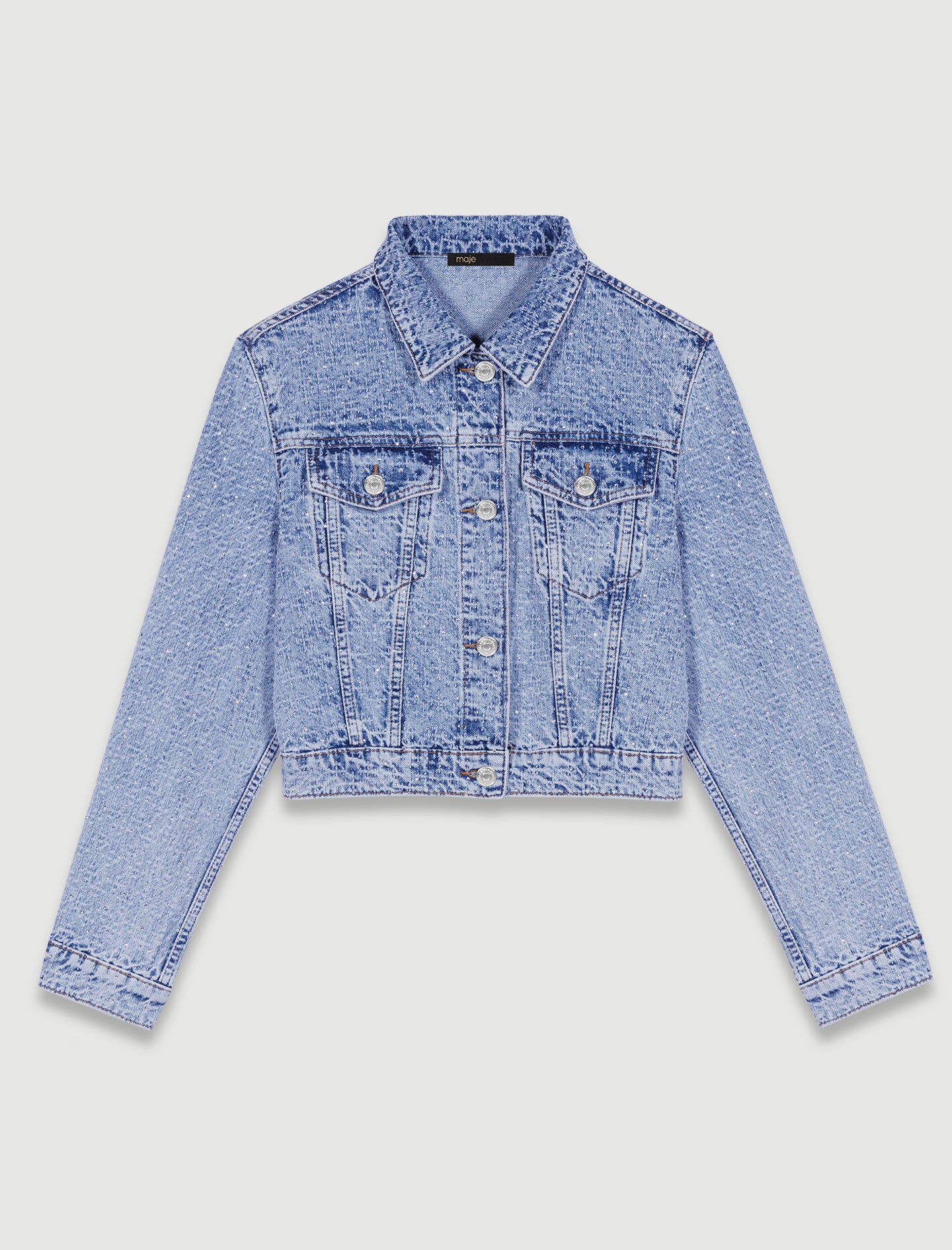 Cropped denim jacket - 1