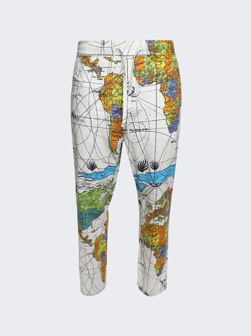 X DR WOO Pajama World Map Pants White - 1