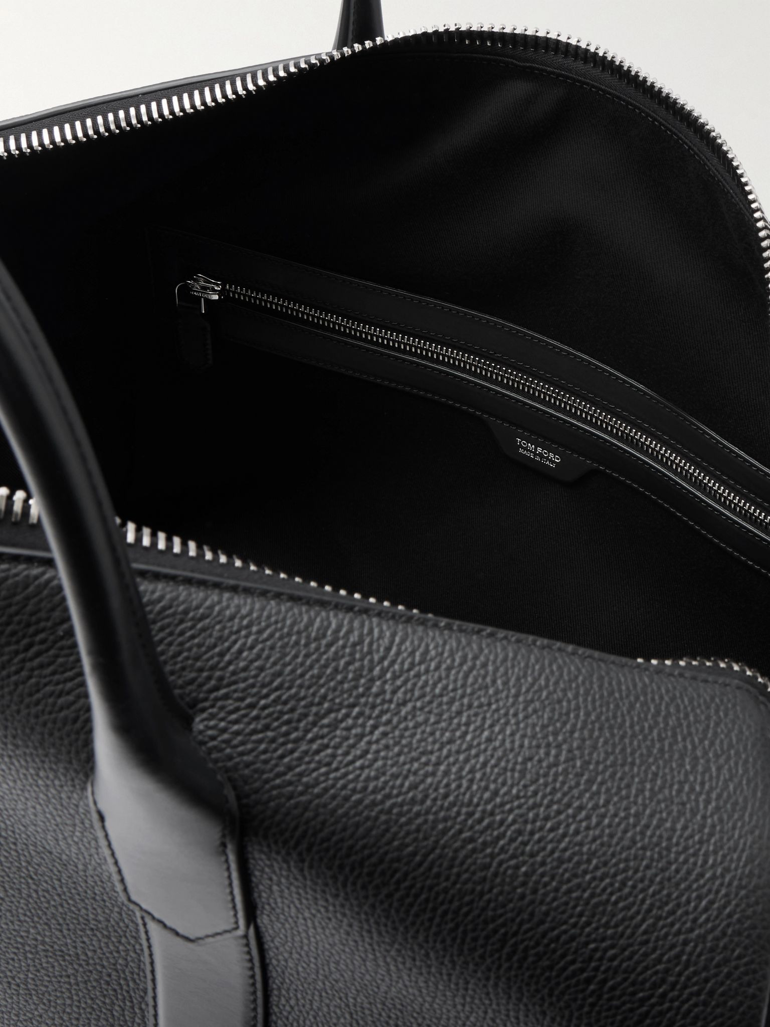 Full-Grain Leather Duffle Bag Black - 5