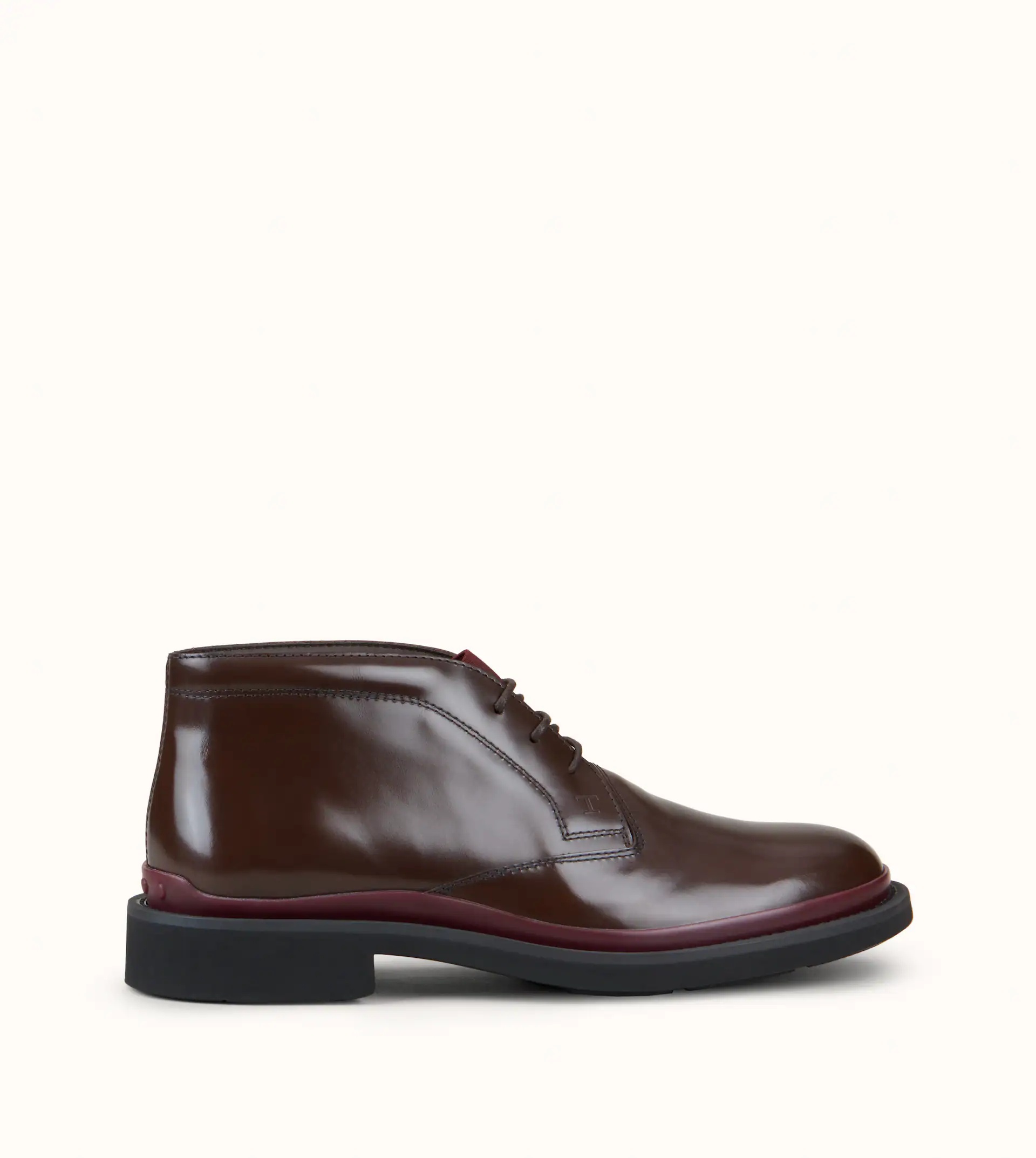 DESERT BOOTS IN LEATHER - BROWN, BURGUNDY - 1