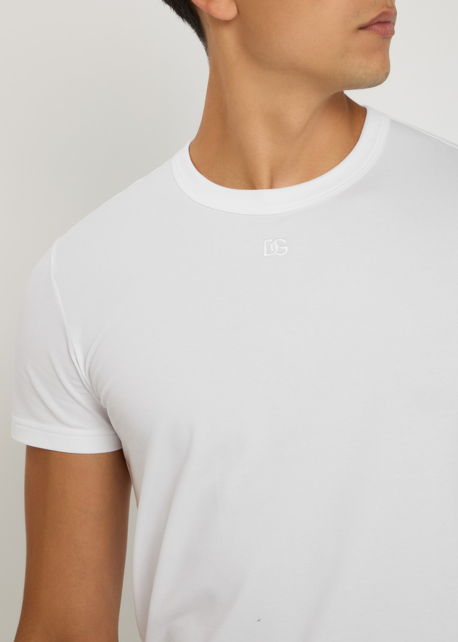 Dolce & Gabbana Logo-embroidered Stretch-cotton T-shirt - 5