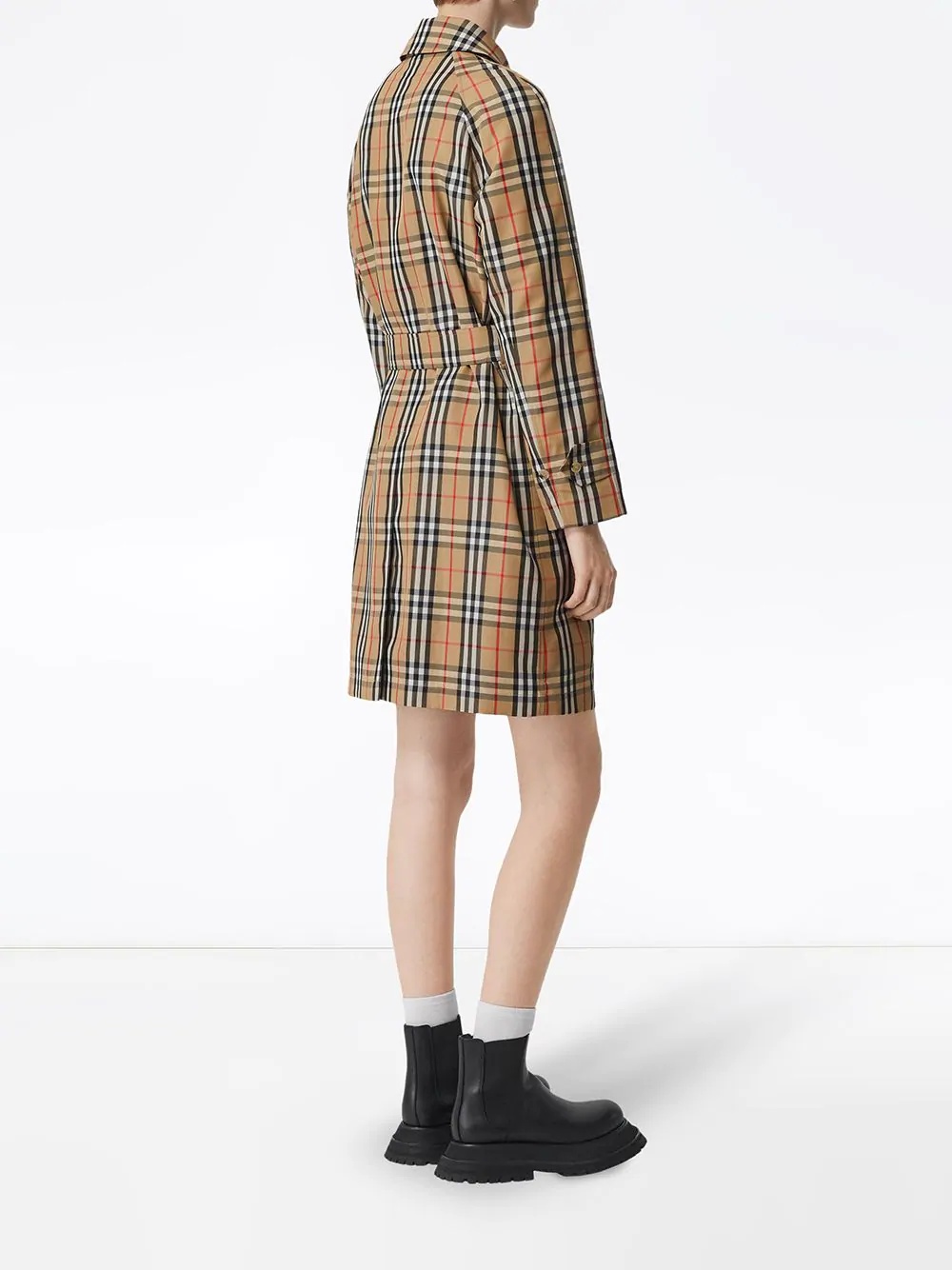 Vintage Check belted trench coat - 4