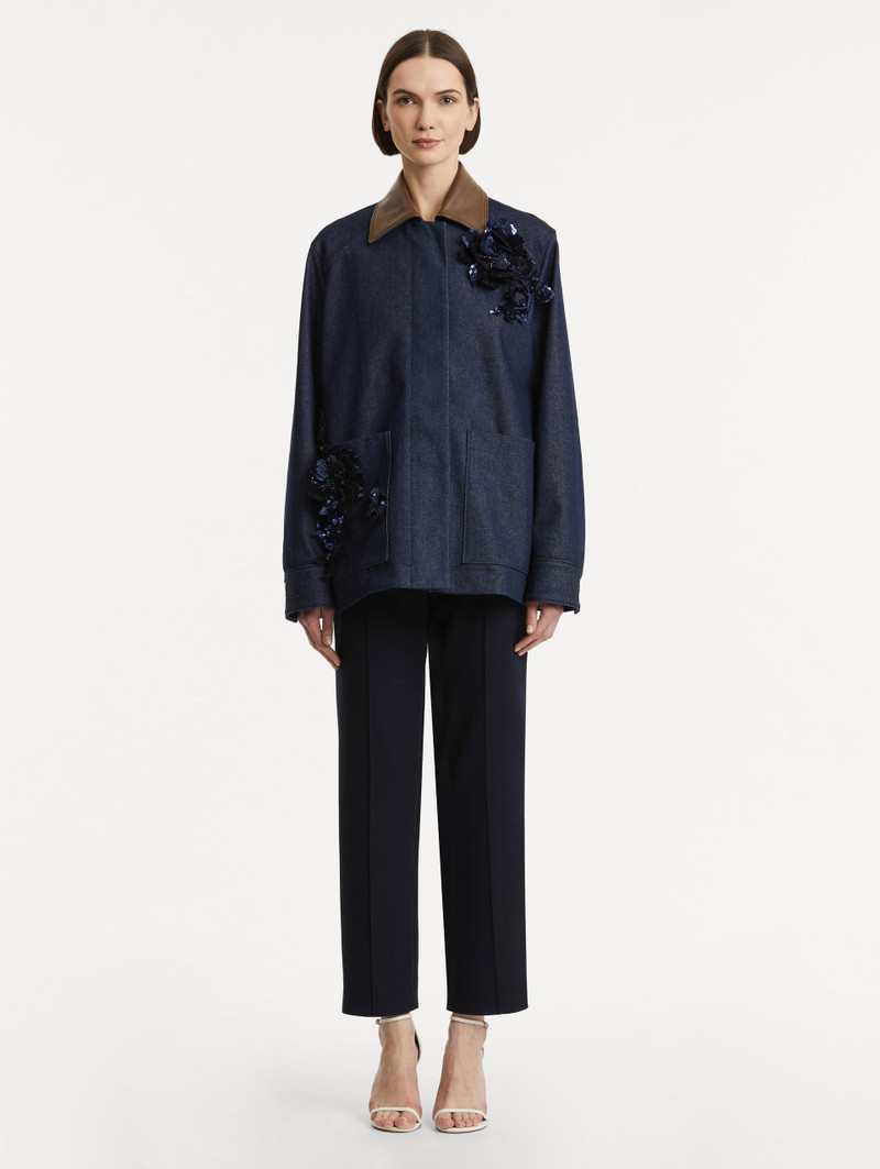 PEONY SEQUIN EMBROIDERED DENIM JACKET 3