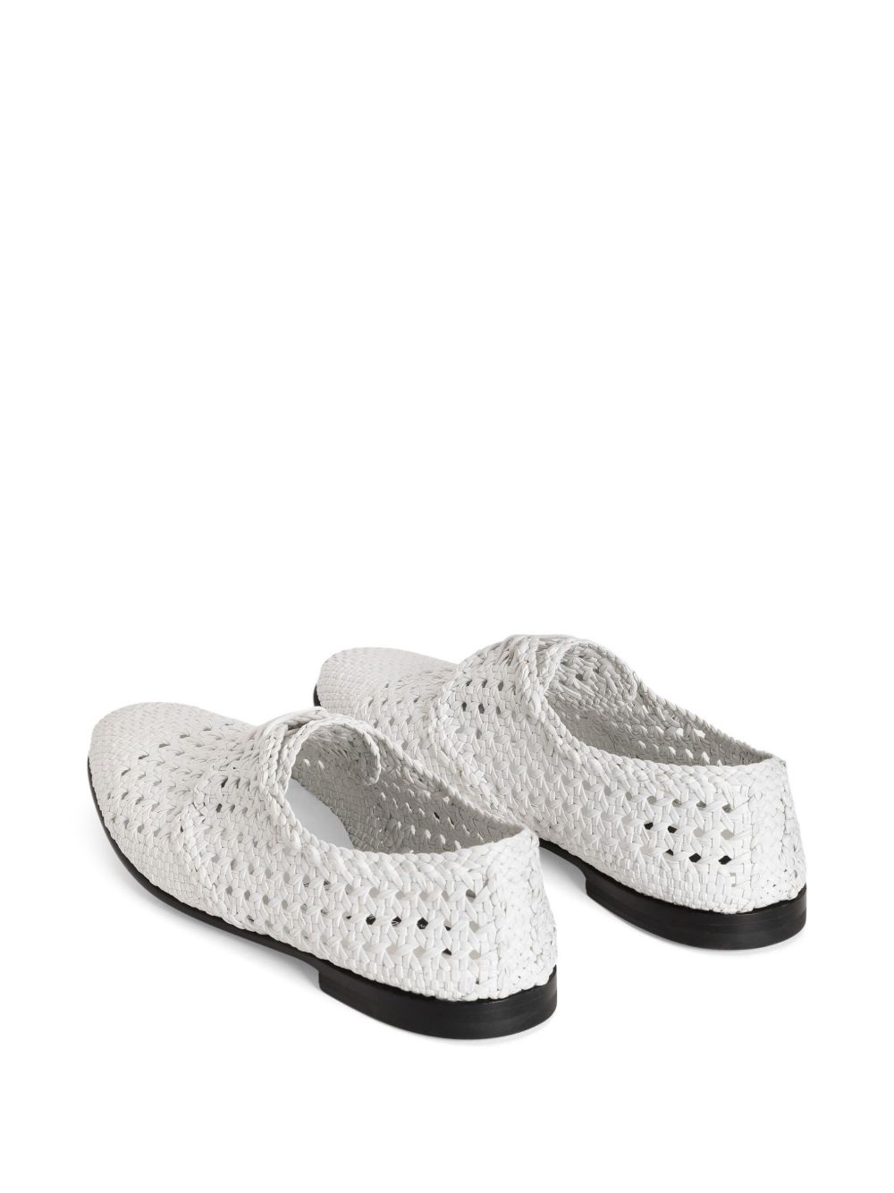 woven raffia Derby shoes - 3