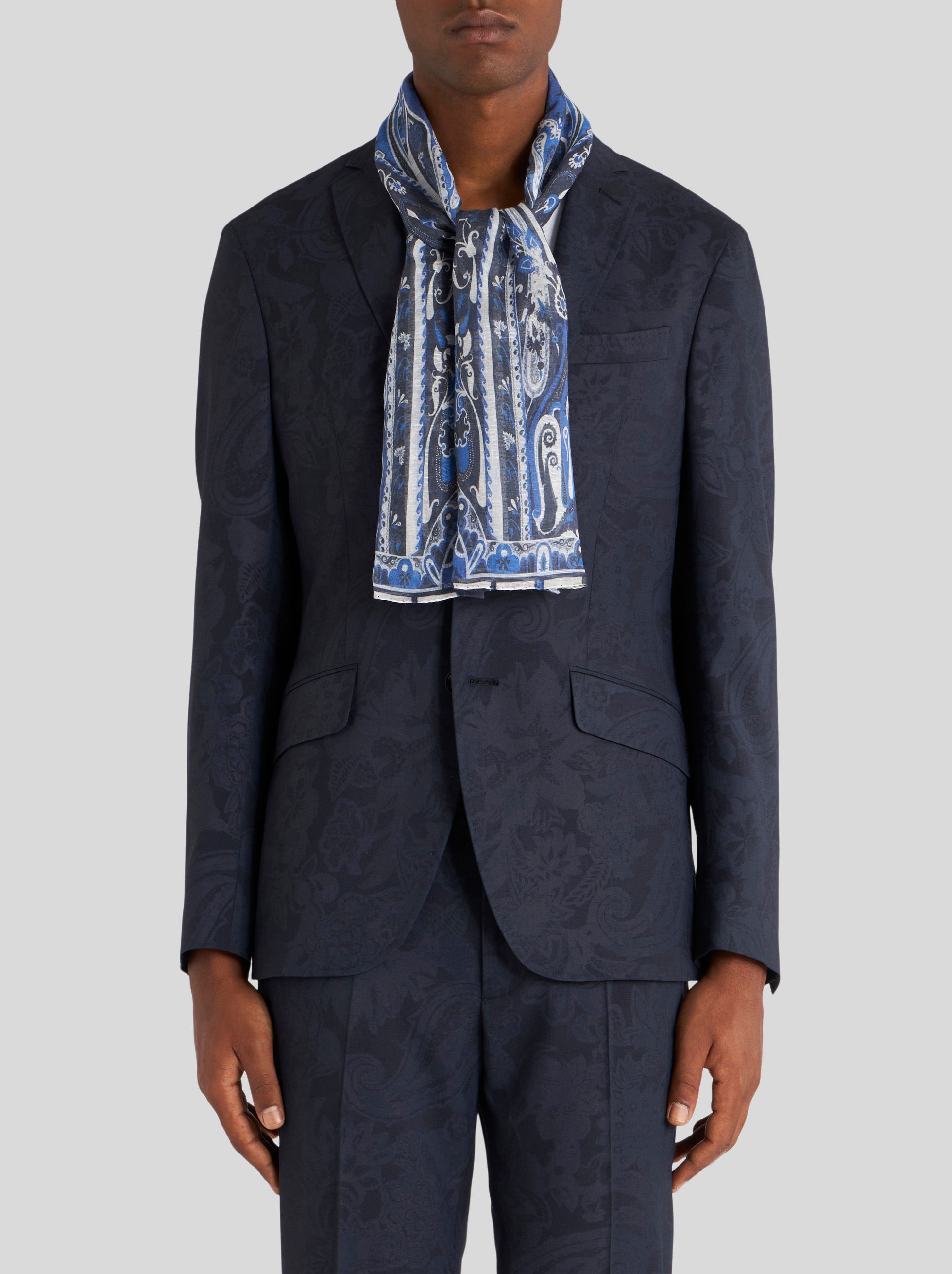 PAISLEY LINEN AND SILK SCARF - 2