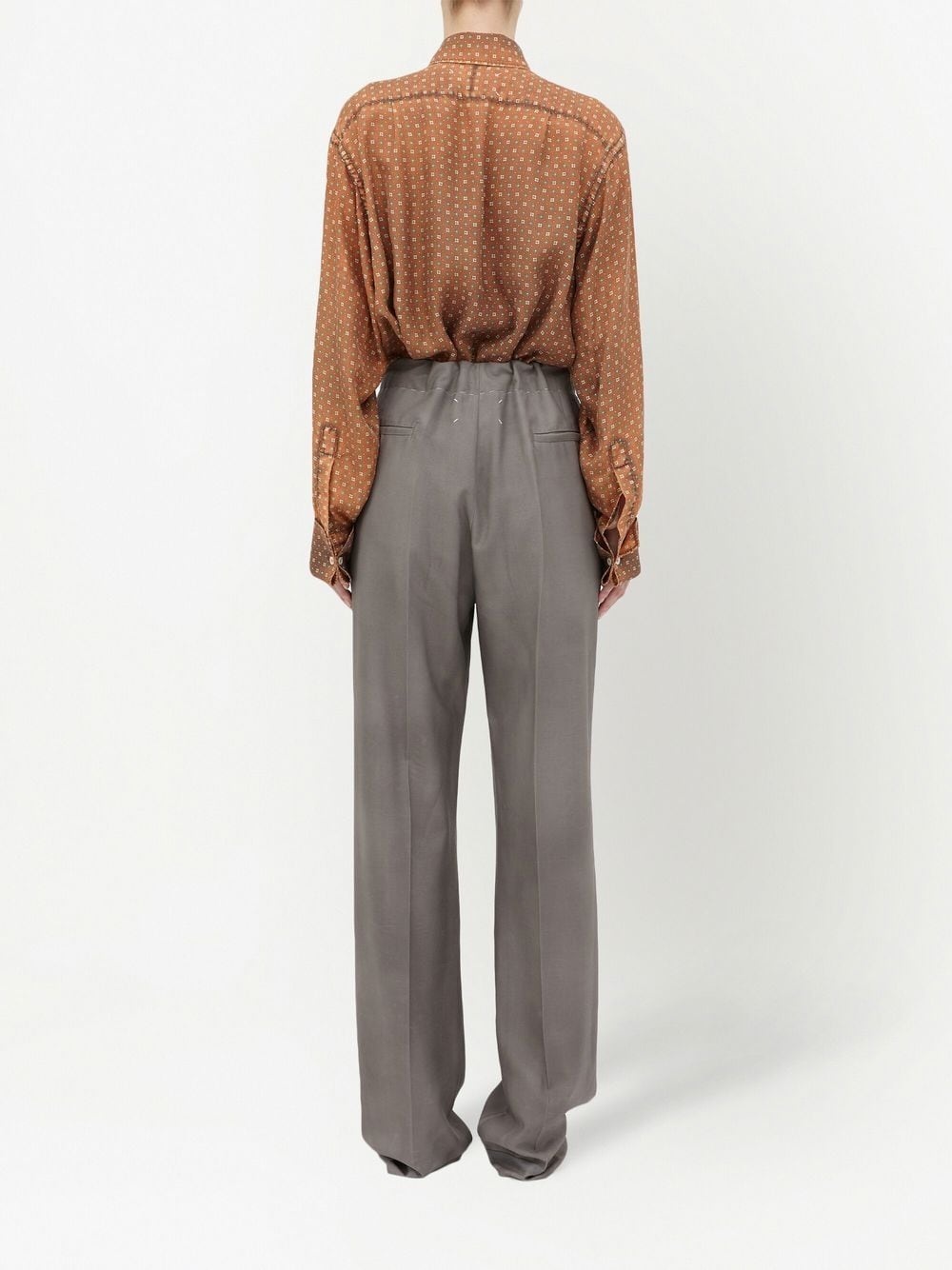 high-waisted wide-leg pants - 4