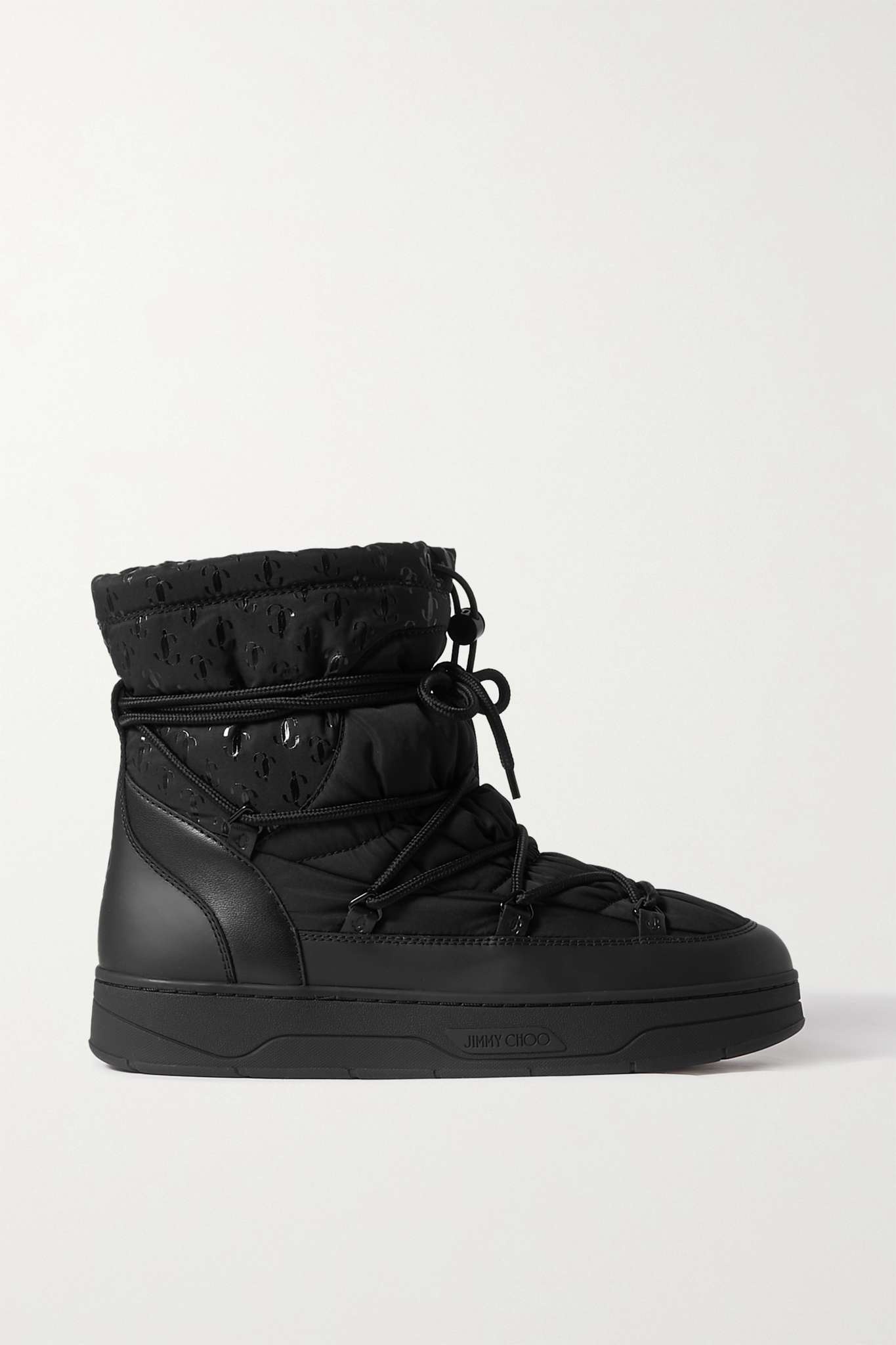 Wanaka logo-print shell and leather snow boots - 1