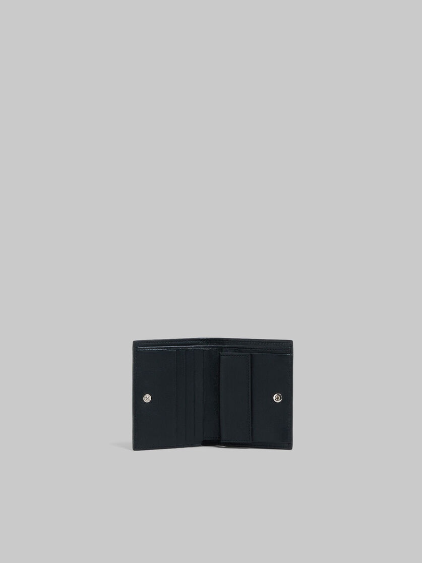 Marni BLACK LEATHER BIFOLD WALLET WITH MARNI MENDING