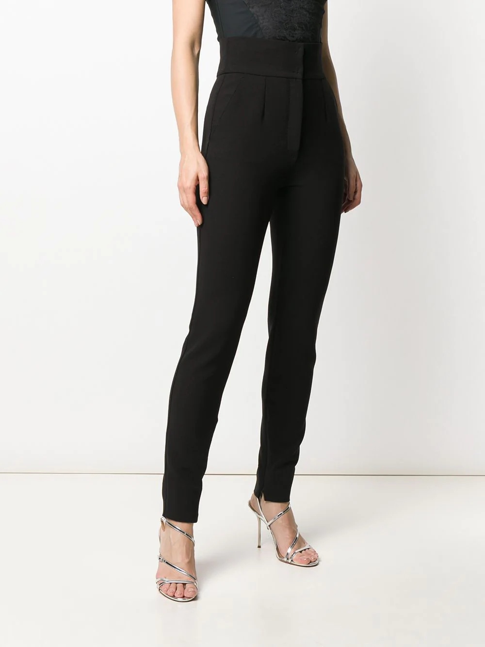 high-rise slim-fit trousers - 3