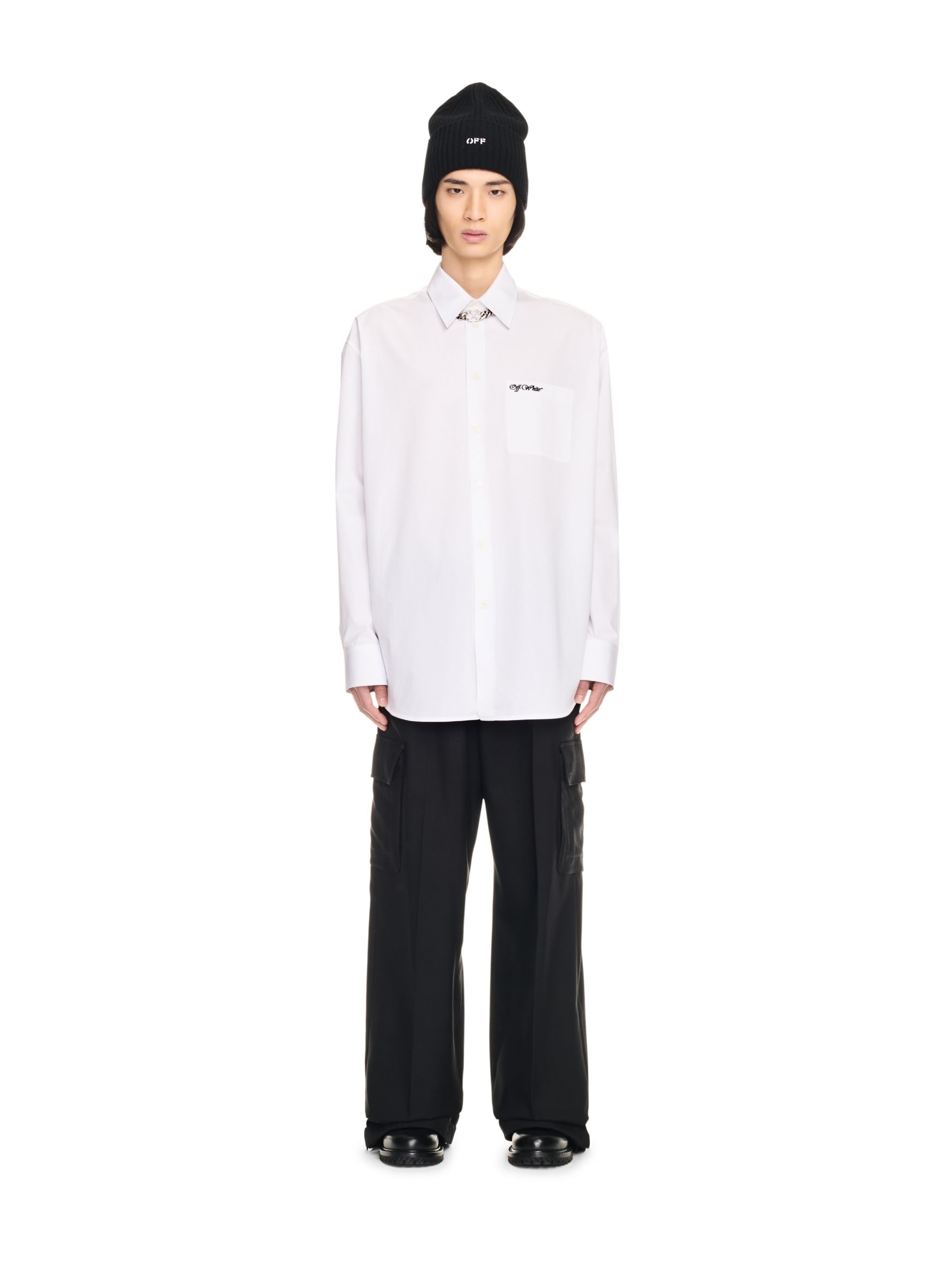 White Popeline Oversized Shirt - 2