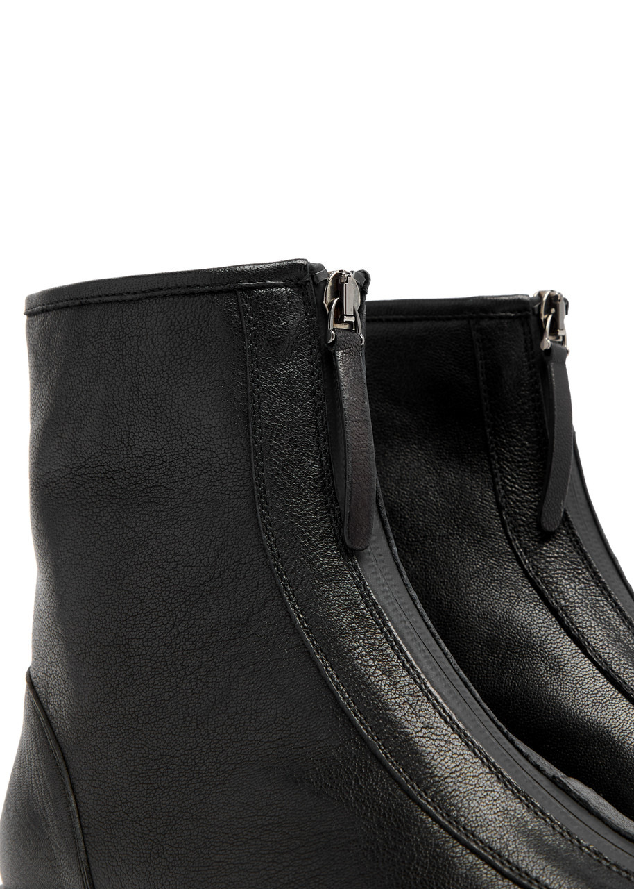 Legres Grained Leather Ankle Boots - 4