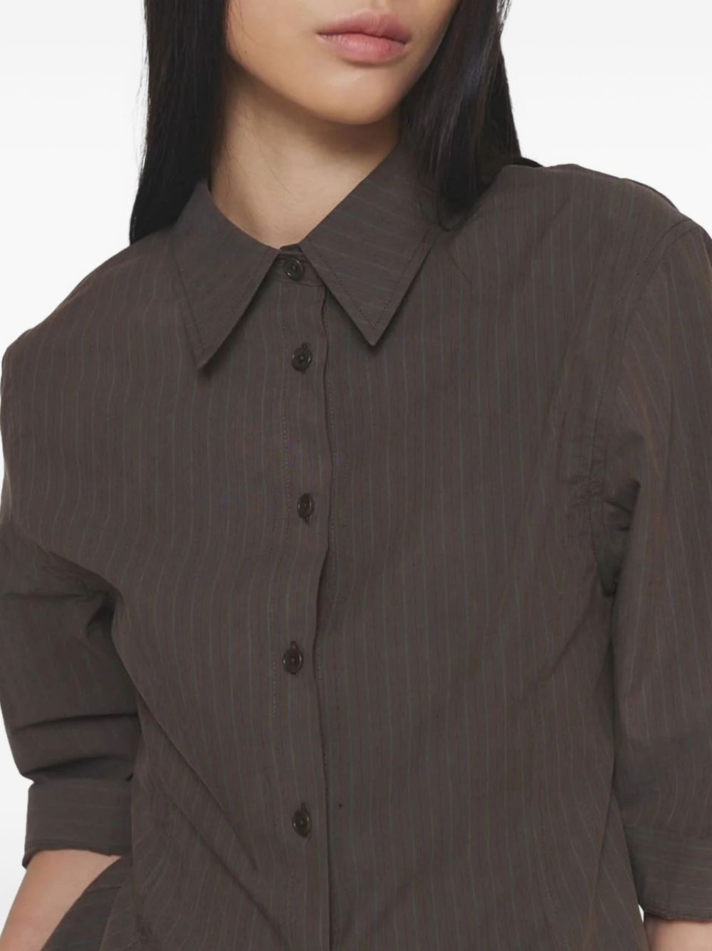pinstripe-pattern shirt - 4