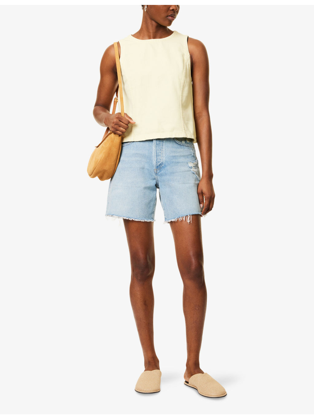 Marlow Long Distressed Denim Shorts - 2