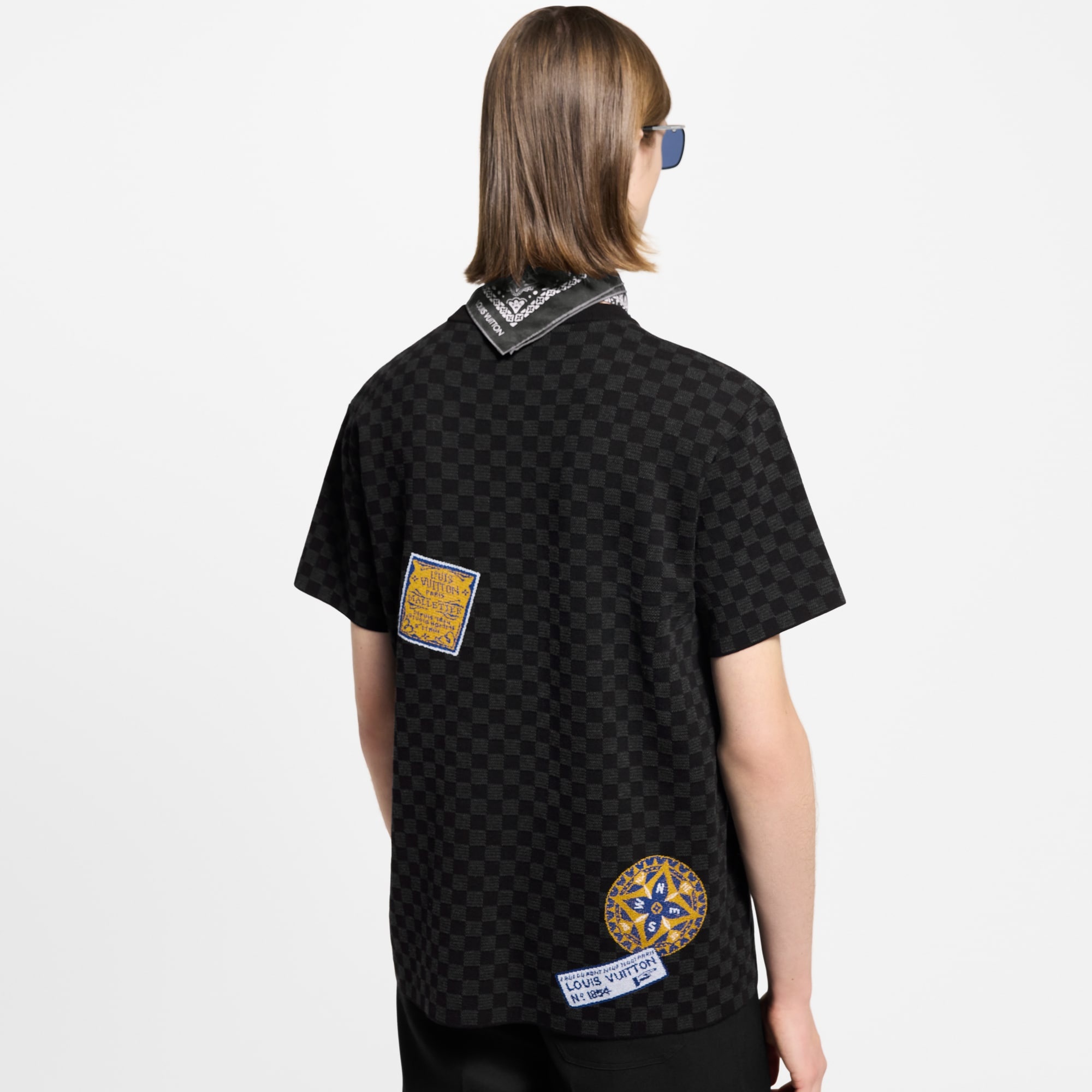 Damier Short-Sleeved Signature Crewneck - 5