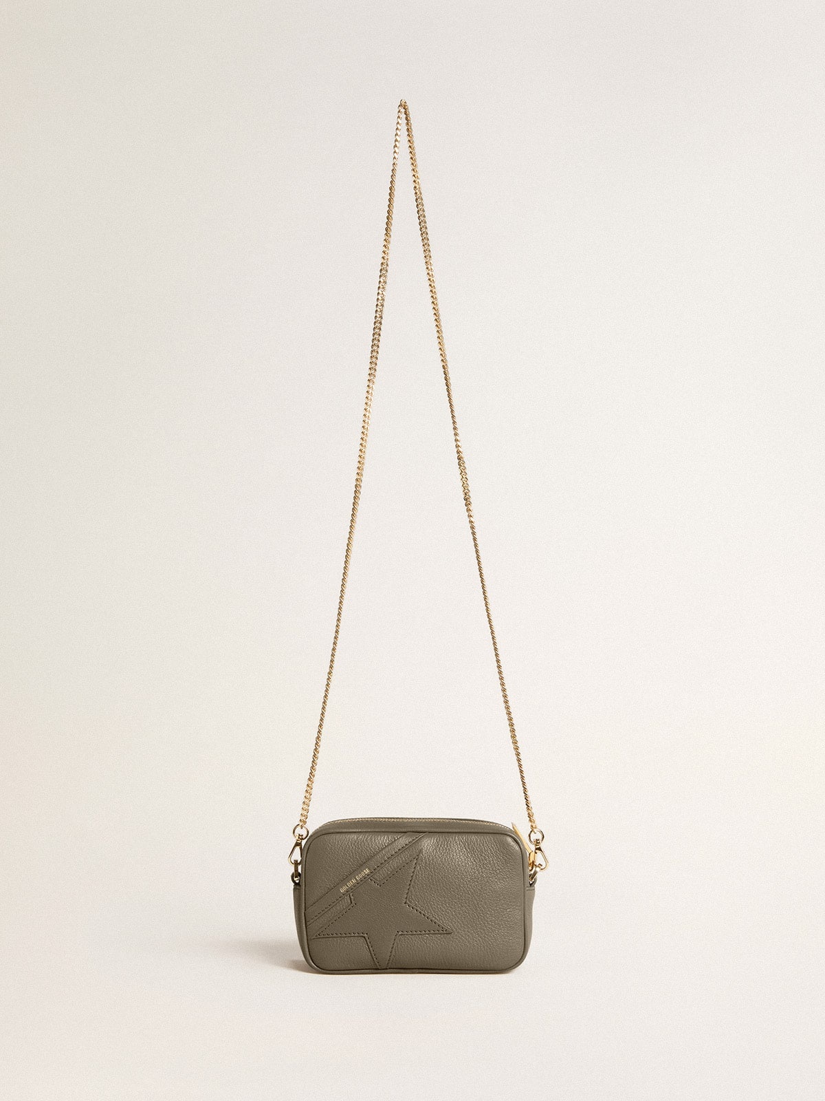 Mini Star Bag in sage-green leather with tone-on-tone star - 2
