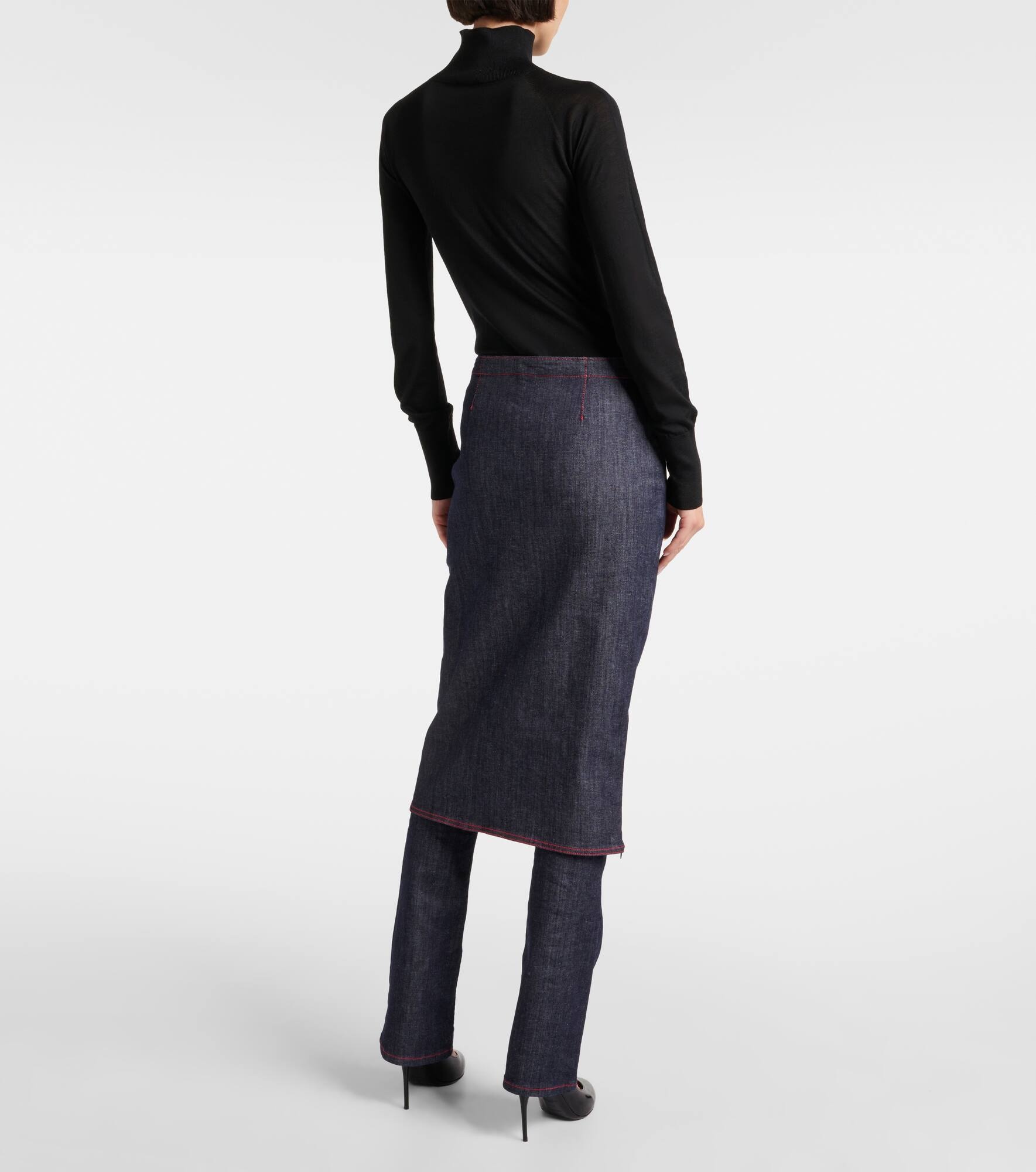 Denim skirt pants - 3
