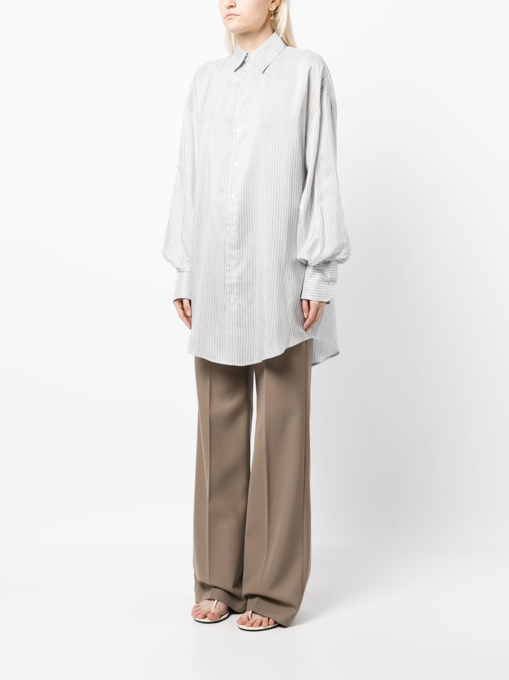 long-length striped cotton shirt - 3