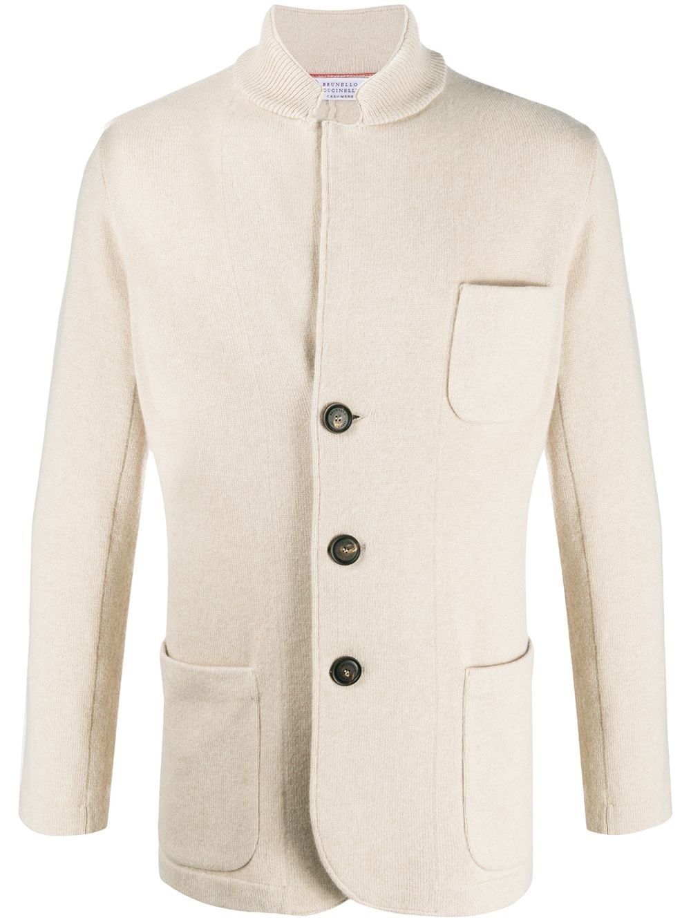 single-breasted cashmere jacket - 1