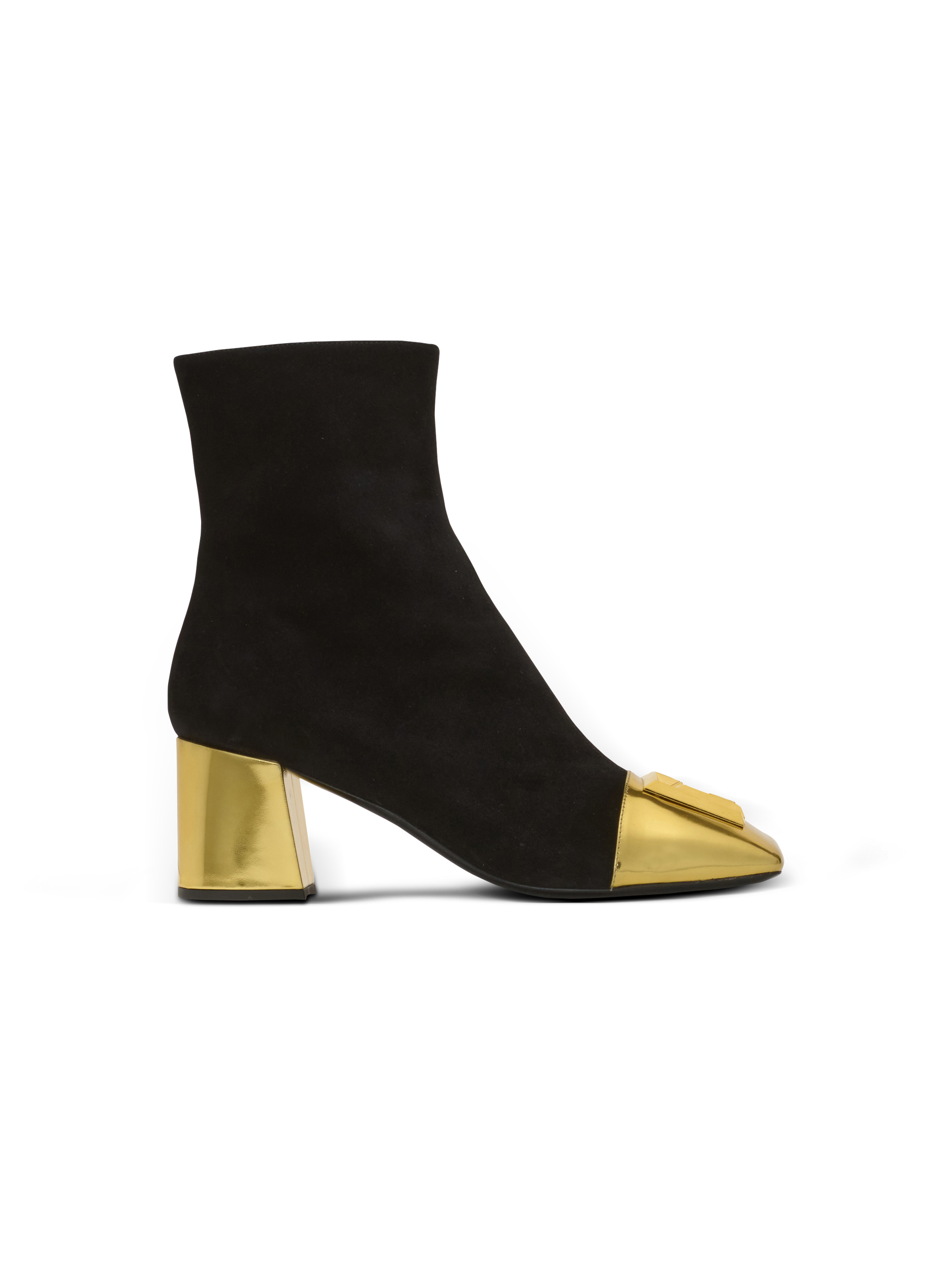 Edna ankle boots in suede and mirrored leather - 1