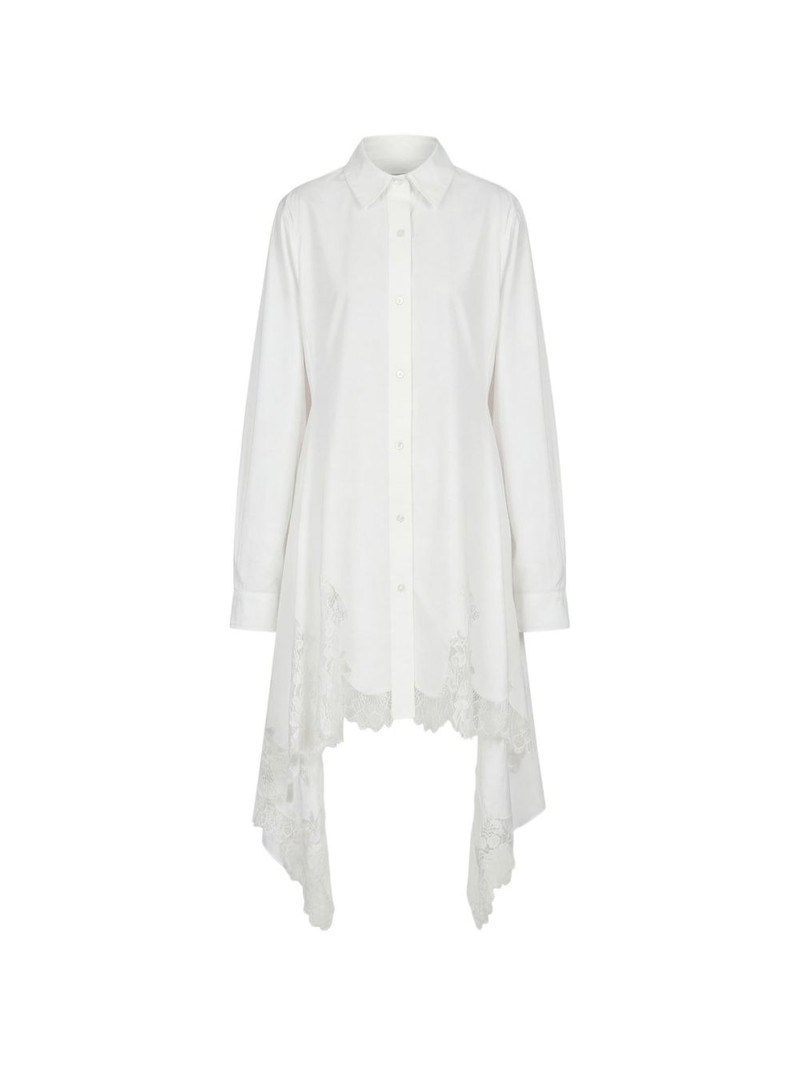 lace-detail cascade shirt dress 1