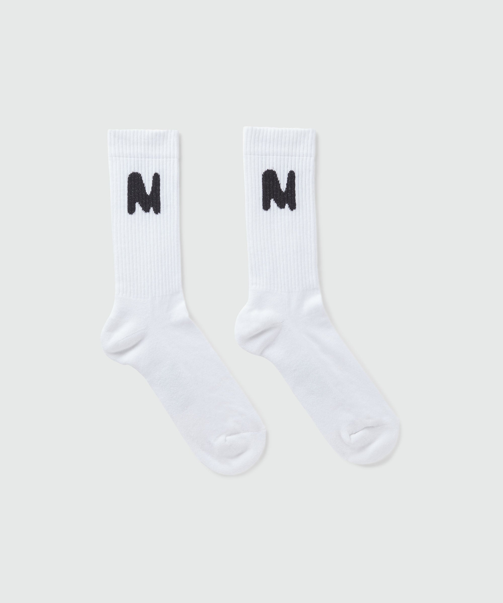 White socks with "TheMwave" jacquard graphic - 1