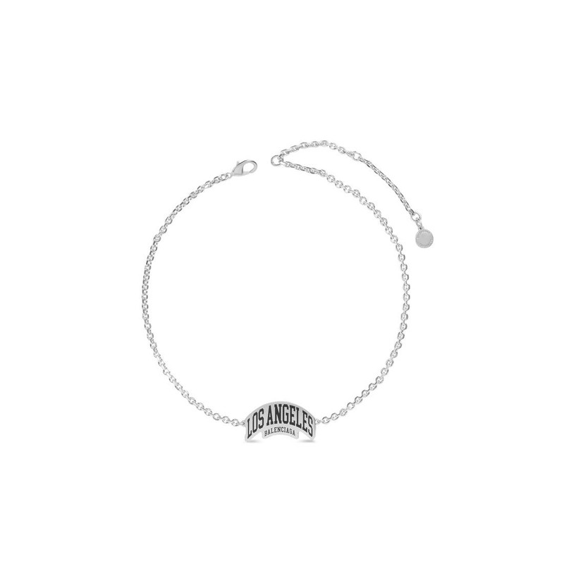 BALENCIAGA Cities Los Angeles Necklace  in Silver outlook