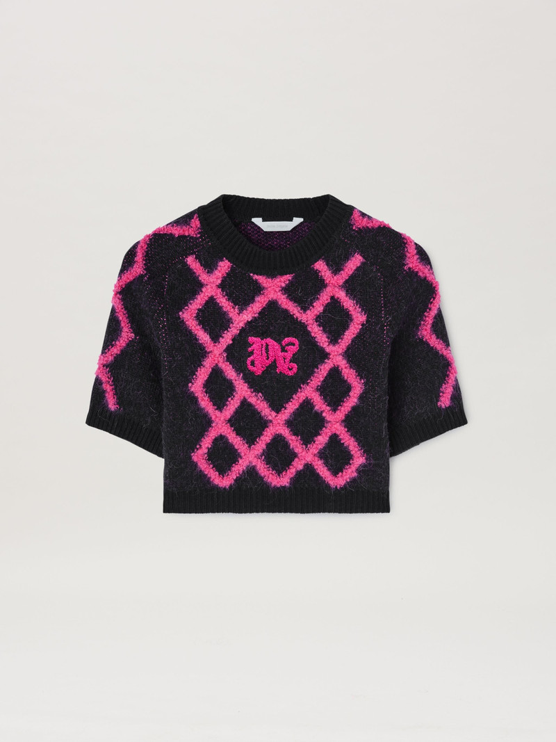 MONOGRAM ARGYLE Crop TOP 1