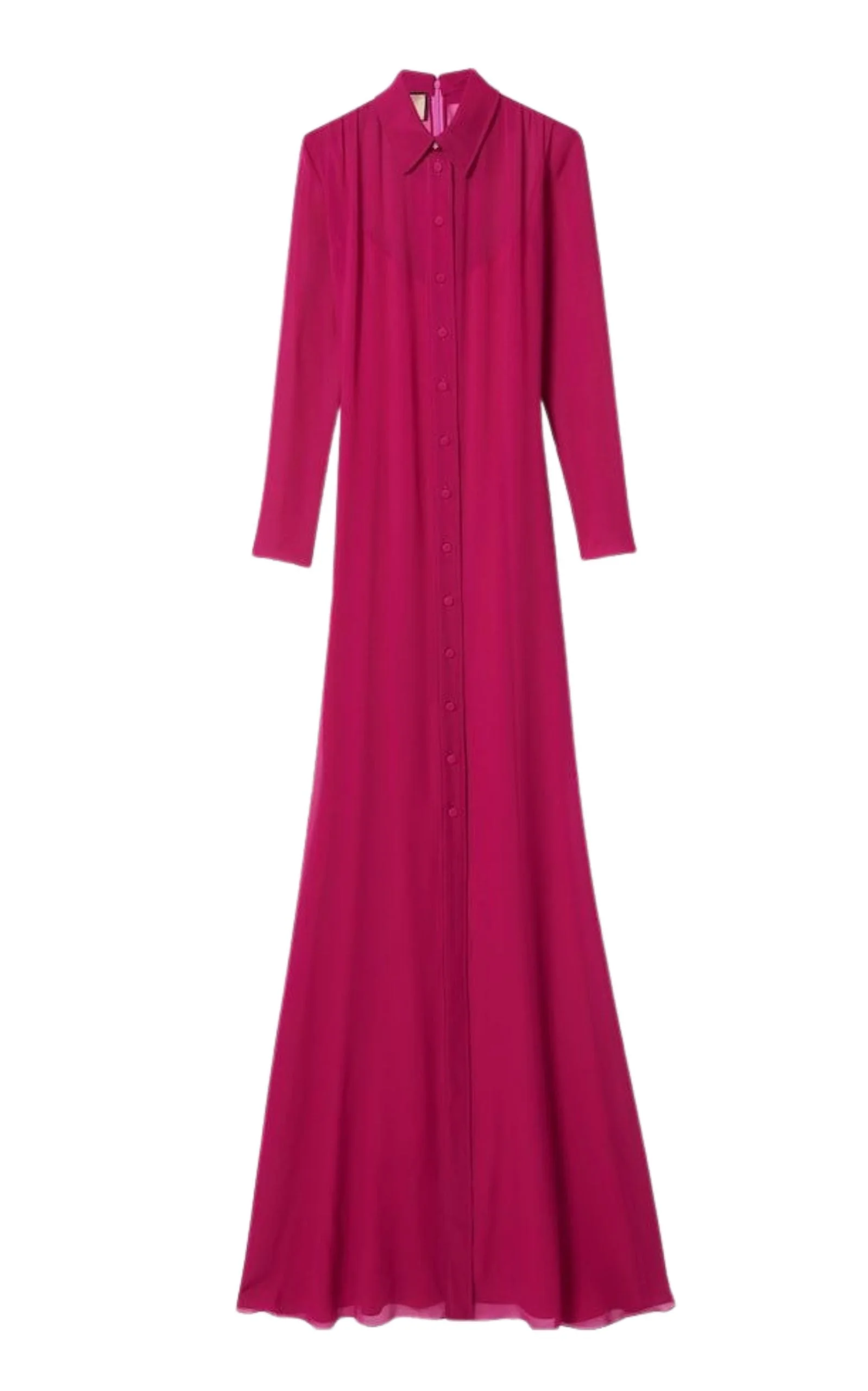 Gucci Fuchsia Silk Maxi Shirt Dress - 1