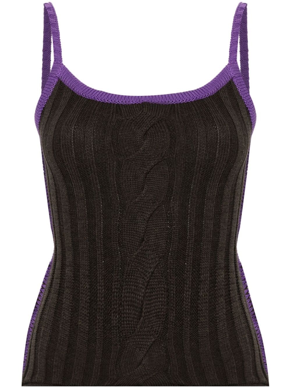 ribbed-knit cotton top - 1