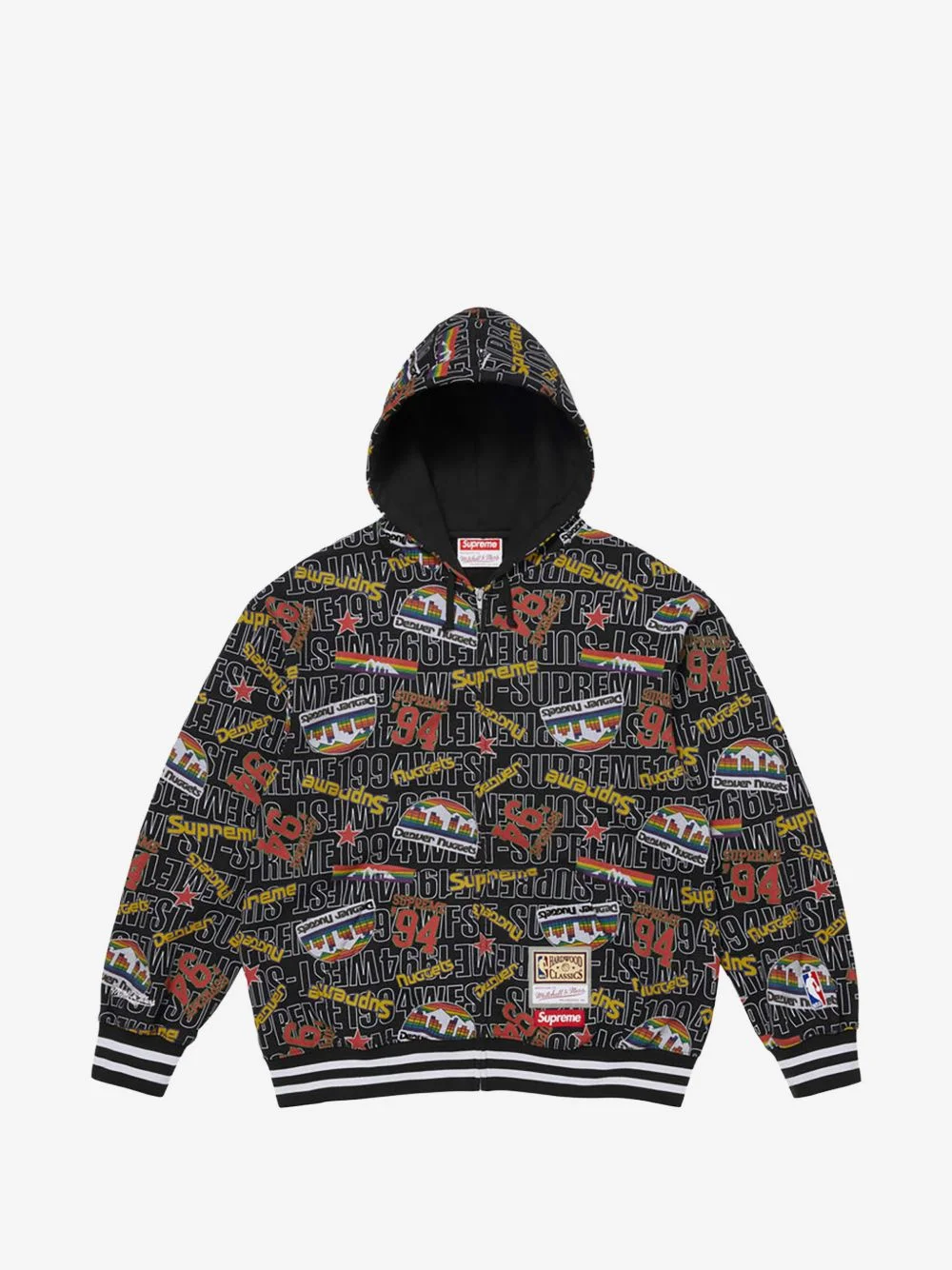 x Mitchell & Ness NBA logo-print zip-up hoodie - 1