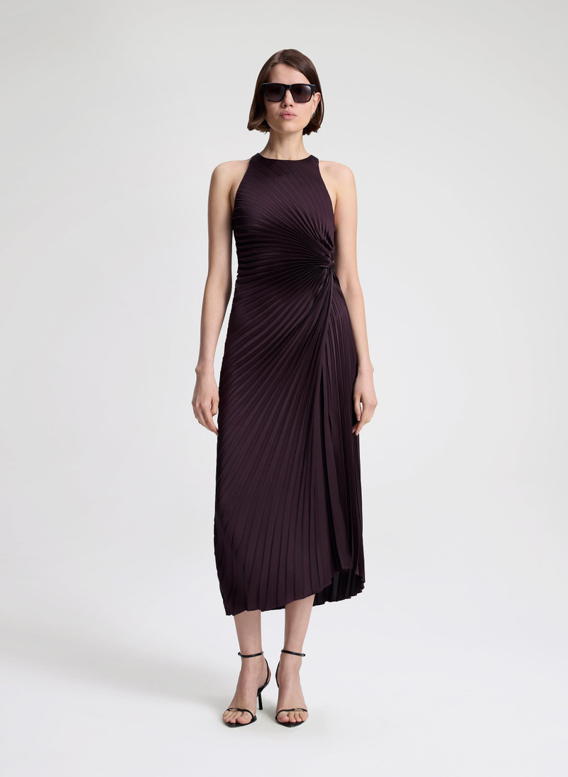 A.L.C. Reagan Satin Pleated Midi Dress outlook