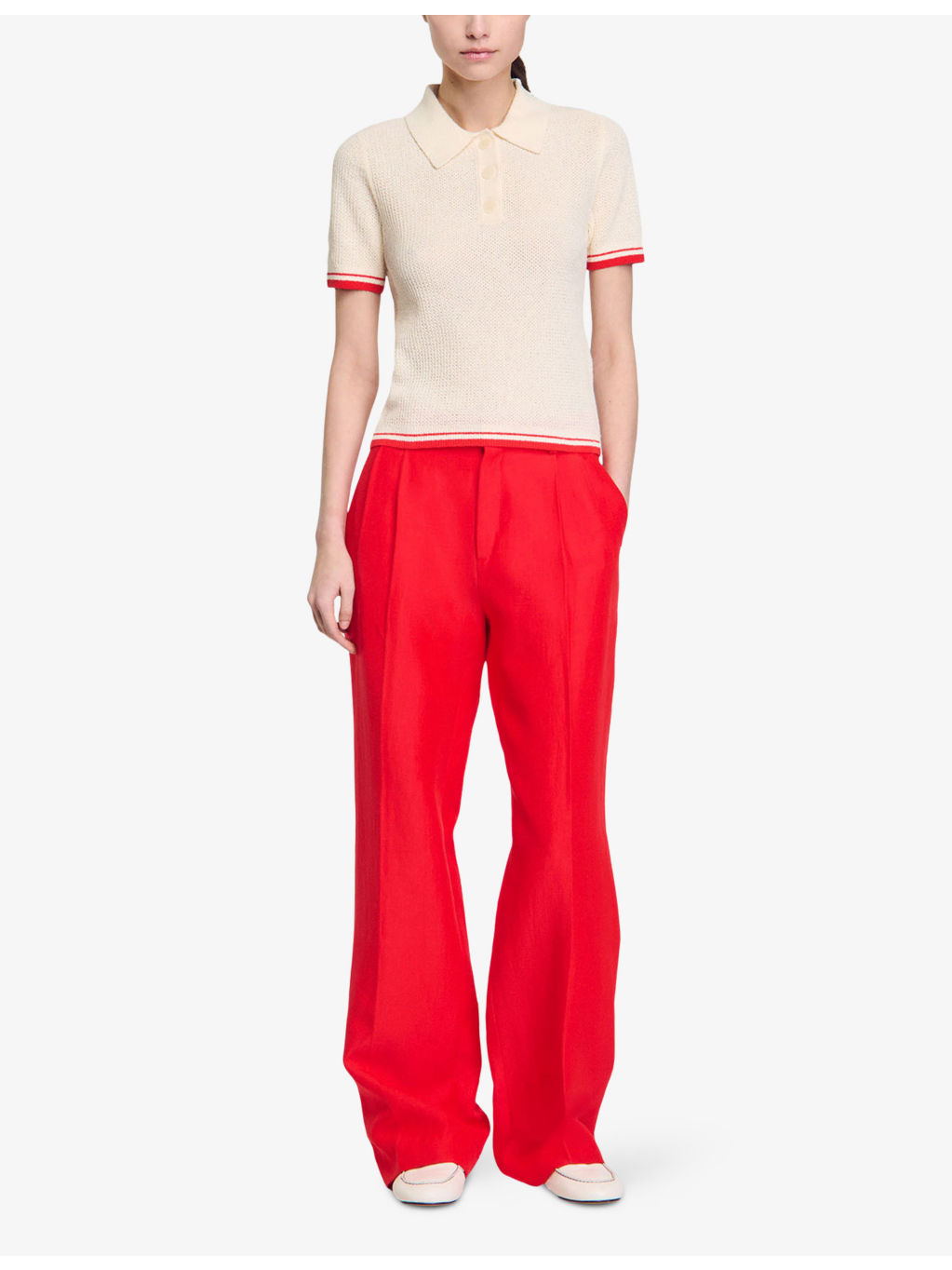 Contrast-Trim Knitted Cotton-Blend Polo Shirt - 2