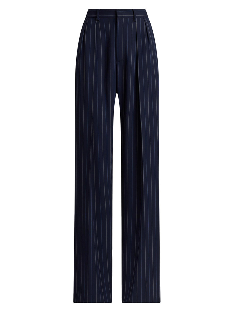 Women's Jody Striped Pleat-Front Wool Pants - Icon Navy Multi 1