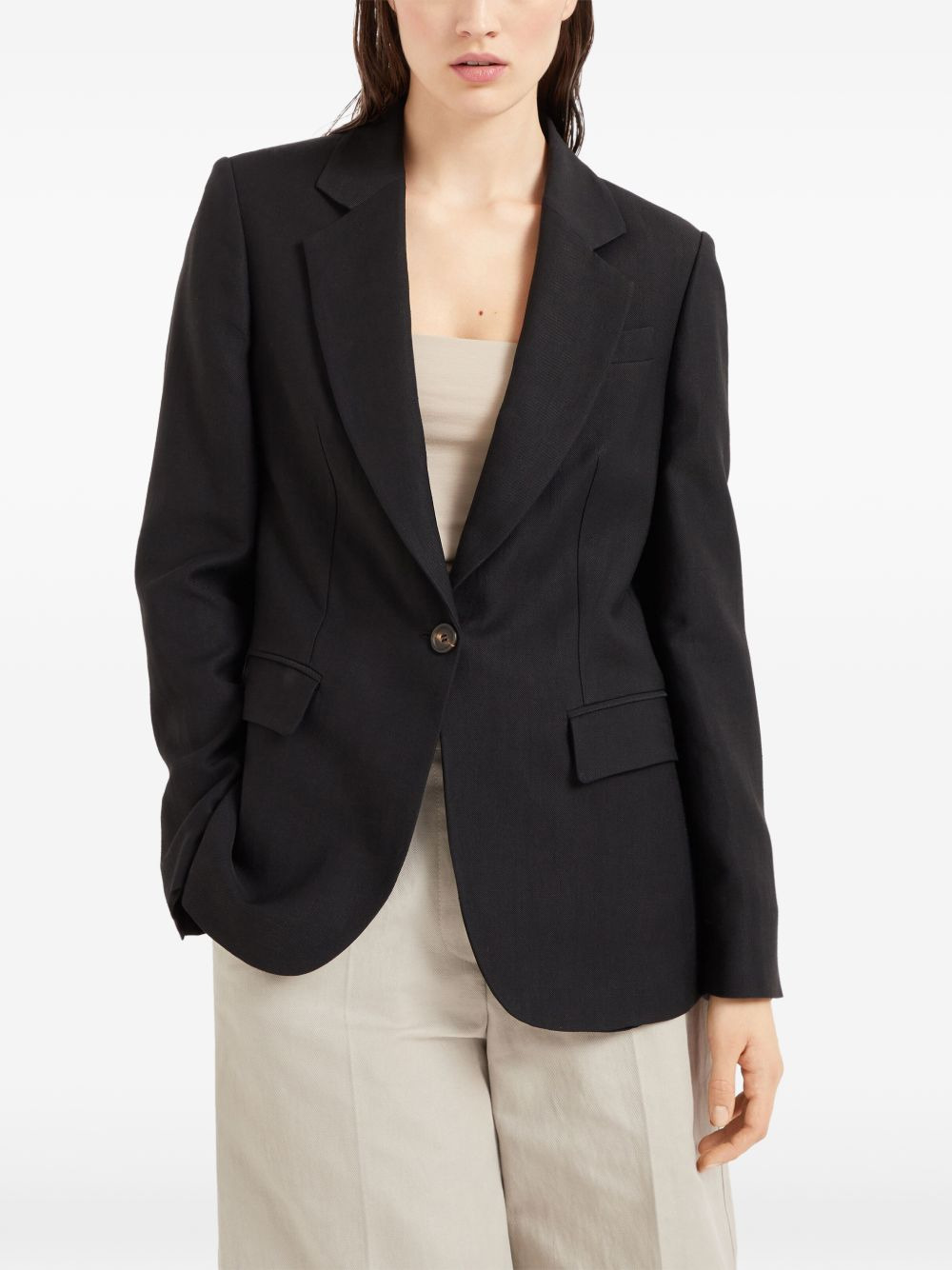 Monili-detail twill blazer - 3