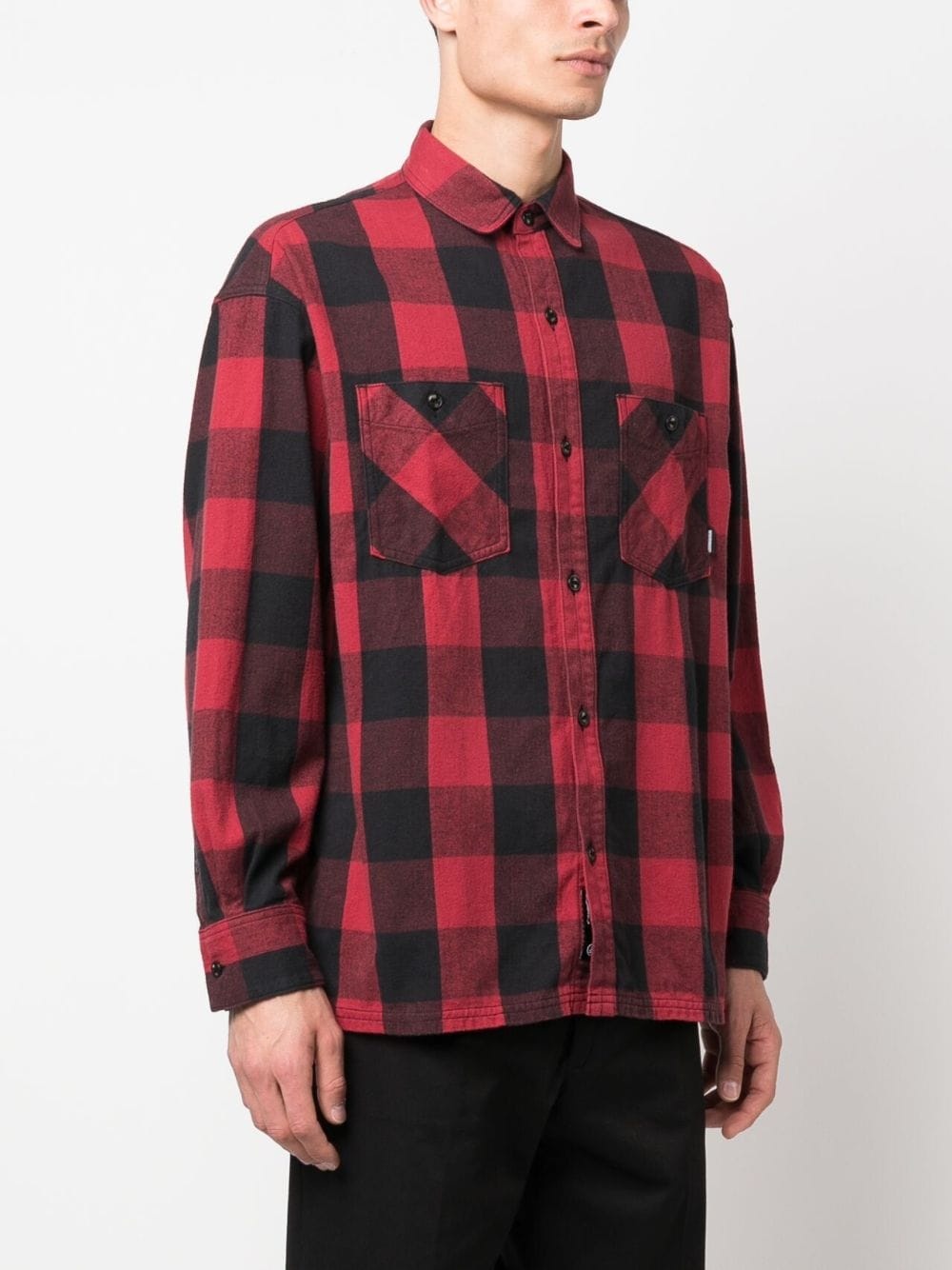 check-pattern cotton shirt - 3