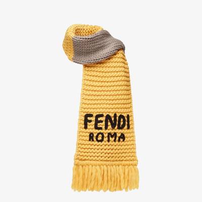 FENDI Yellow wool scarf outlook