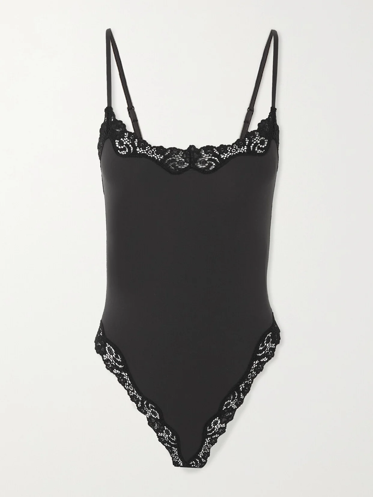 Fits Everybody Lace-trimmed Stretch Thong Bodysuit - 1
